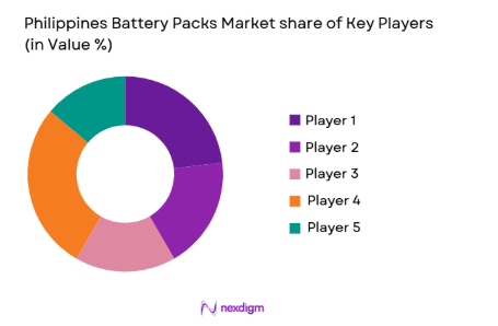 Philippines Battery Packs Market share of key players