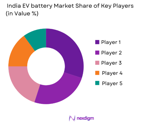 India EV battery market share of key players