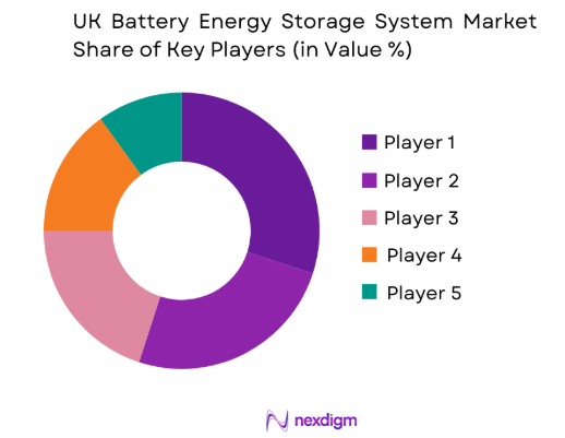 UK Battery Energy Storage System market share of key players