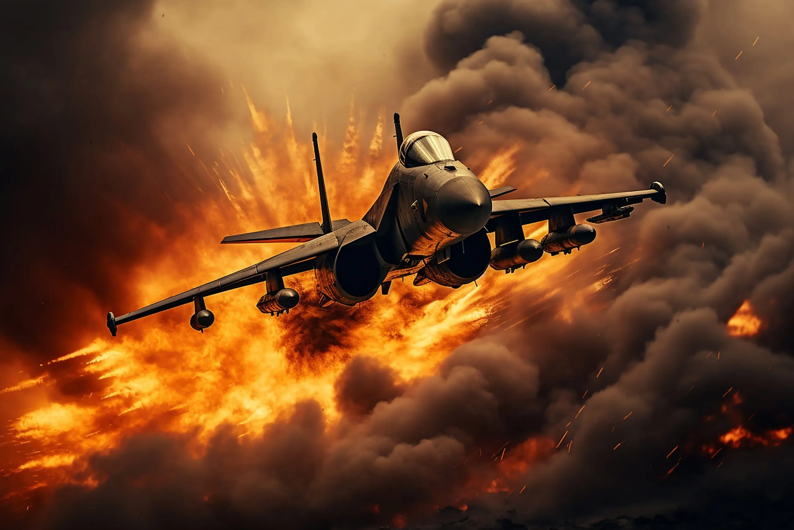 UAE Defence and Aircraft MRO Market Outlook to 2030 fighter-plane-is-bombing-1-scaled