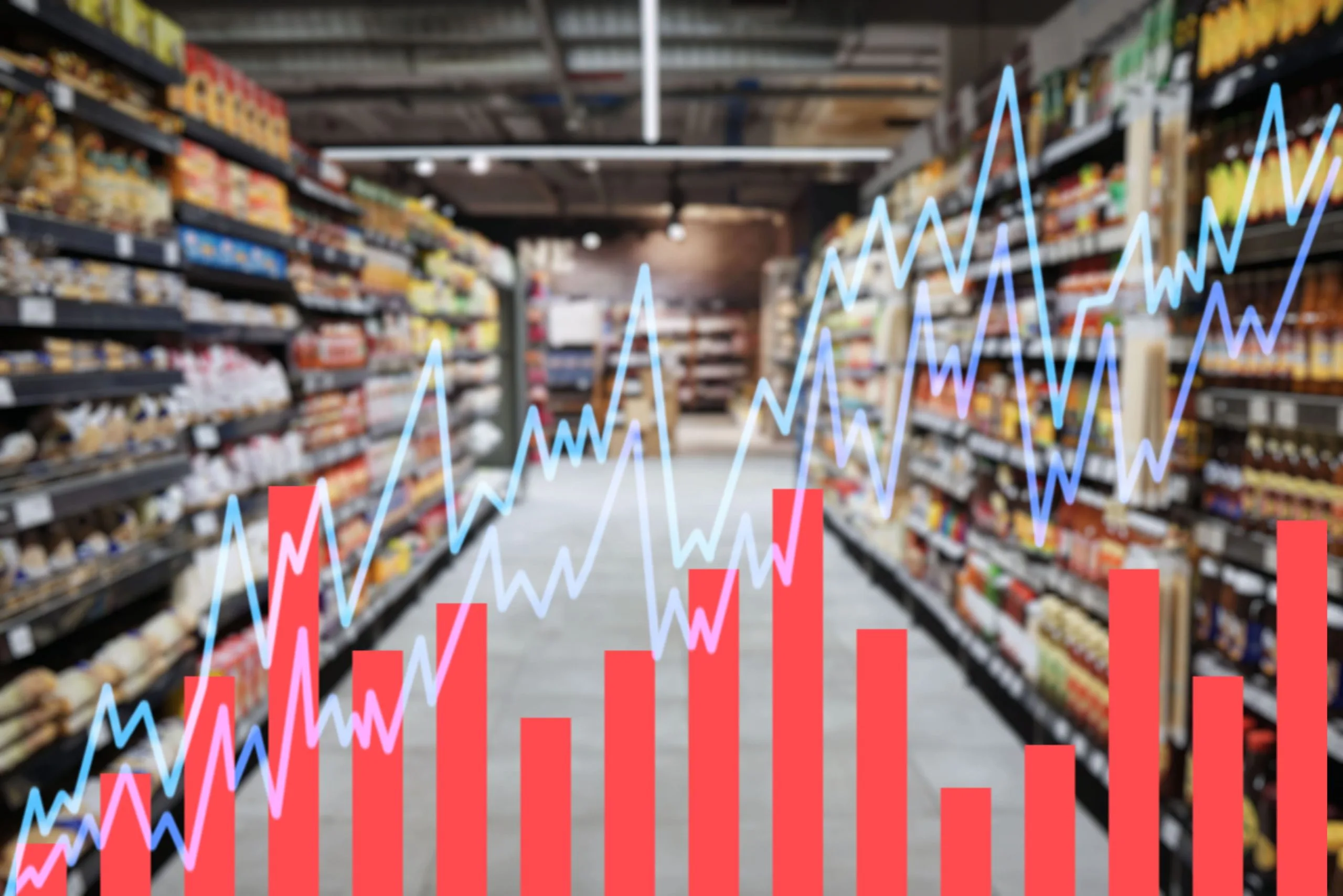 Vietnam FMCG Market Assessment with Regional Trend Analysis chart-double-exposure-supermarket-inflation-increase-cost-living-crisis-with-stats-numbers-data-graph-analytics-percentage-economy-gdp-growth-shopping-mall-food-1-scaled