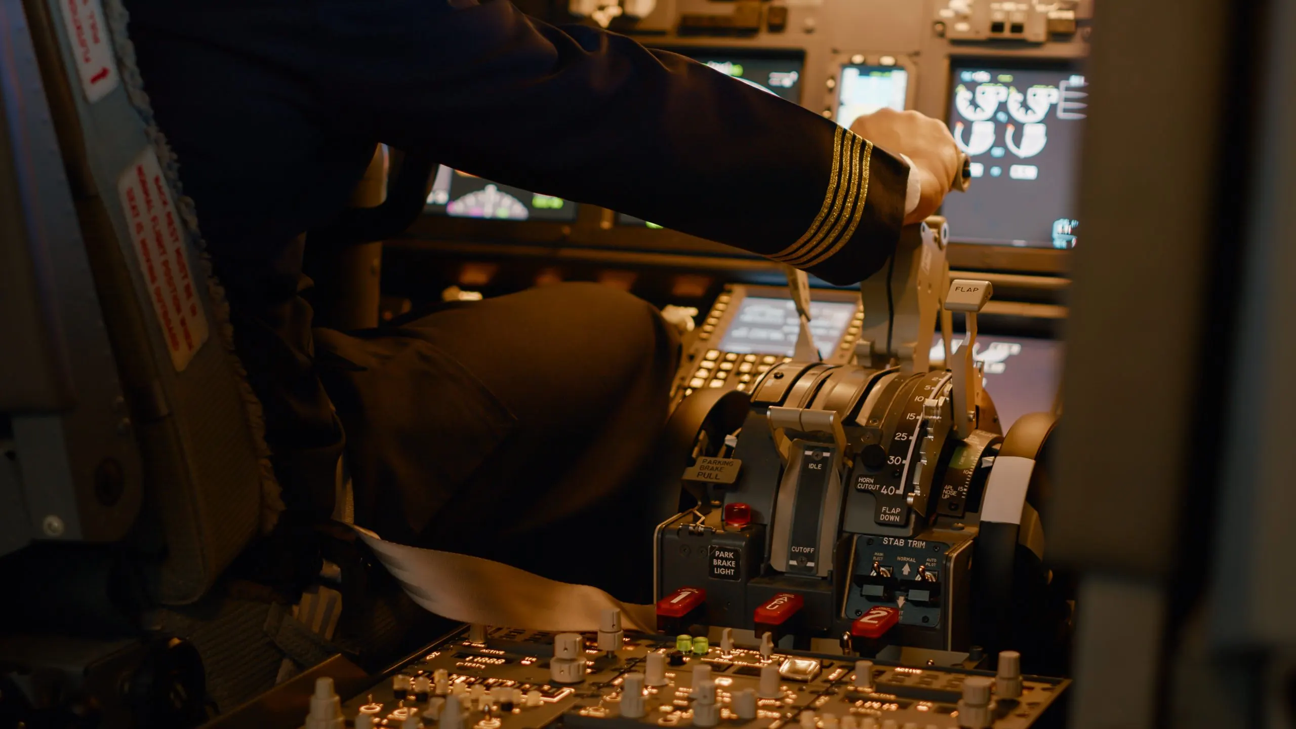 Australia Air Combat Maneuvering Instrumentation Market Outlook to 2035 aviation-crew-flying-airplane-with-engine-lever-throttle-using-dashboard-command-buttons-takeoff-control-panel-navigantion-windscreen-fly-plane-using-power-handle-close-up-scaled