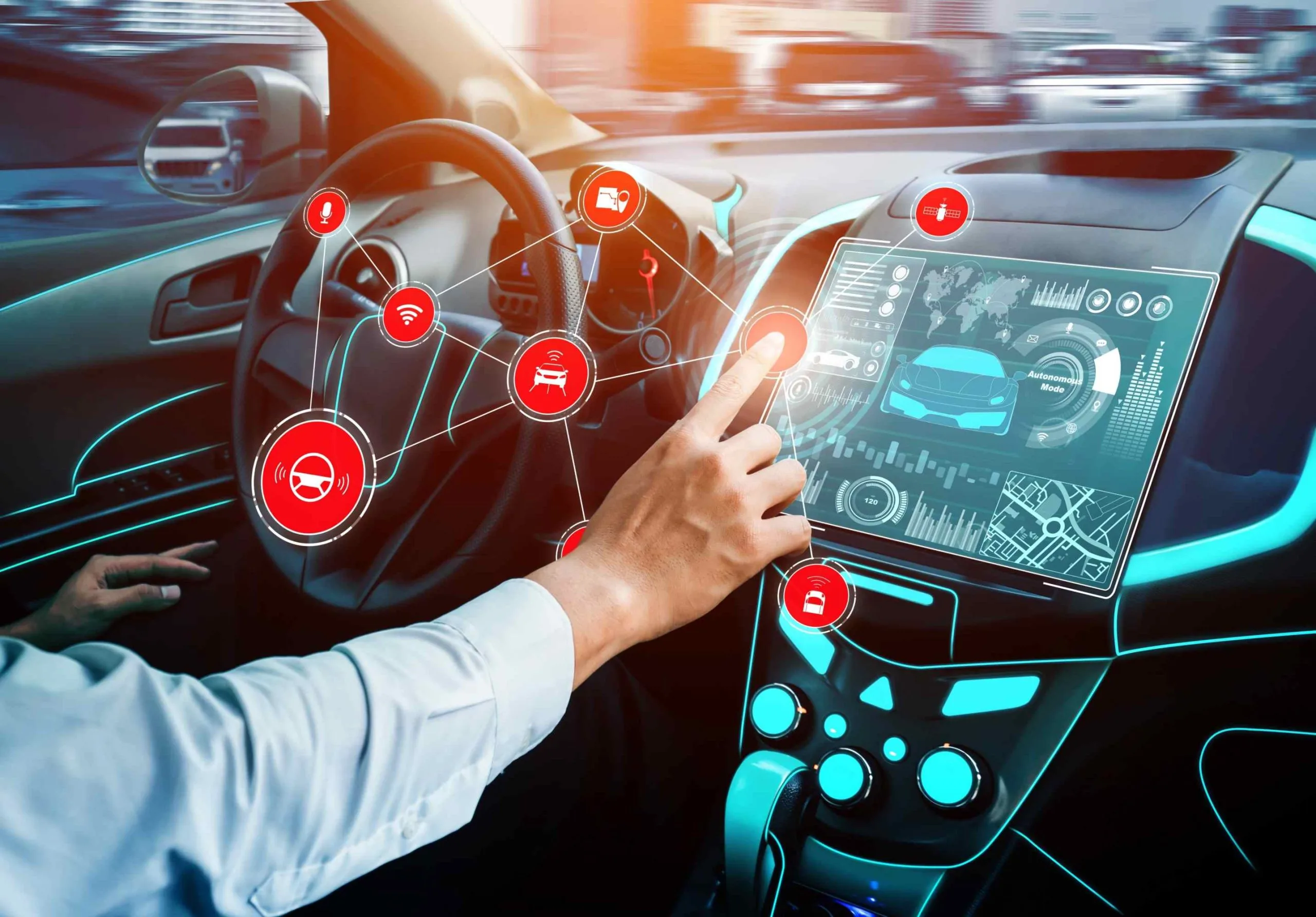 USA Road Sign Recognition Systems Market Outlook 2030 driverless-car-interior-with-futuristic-dashboard-autonomous-control-system-1_compressed-scaled
