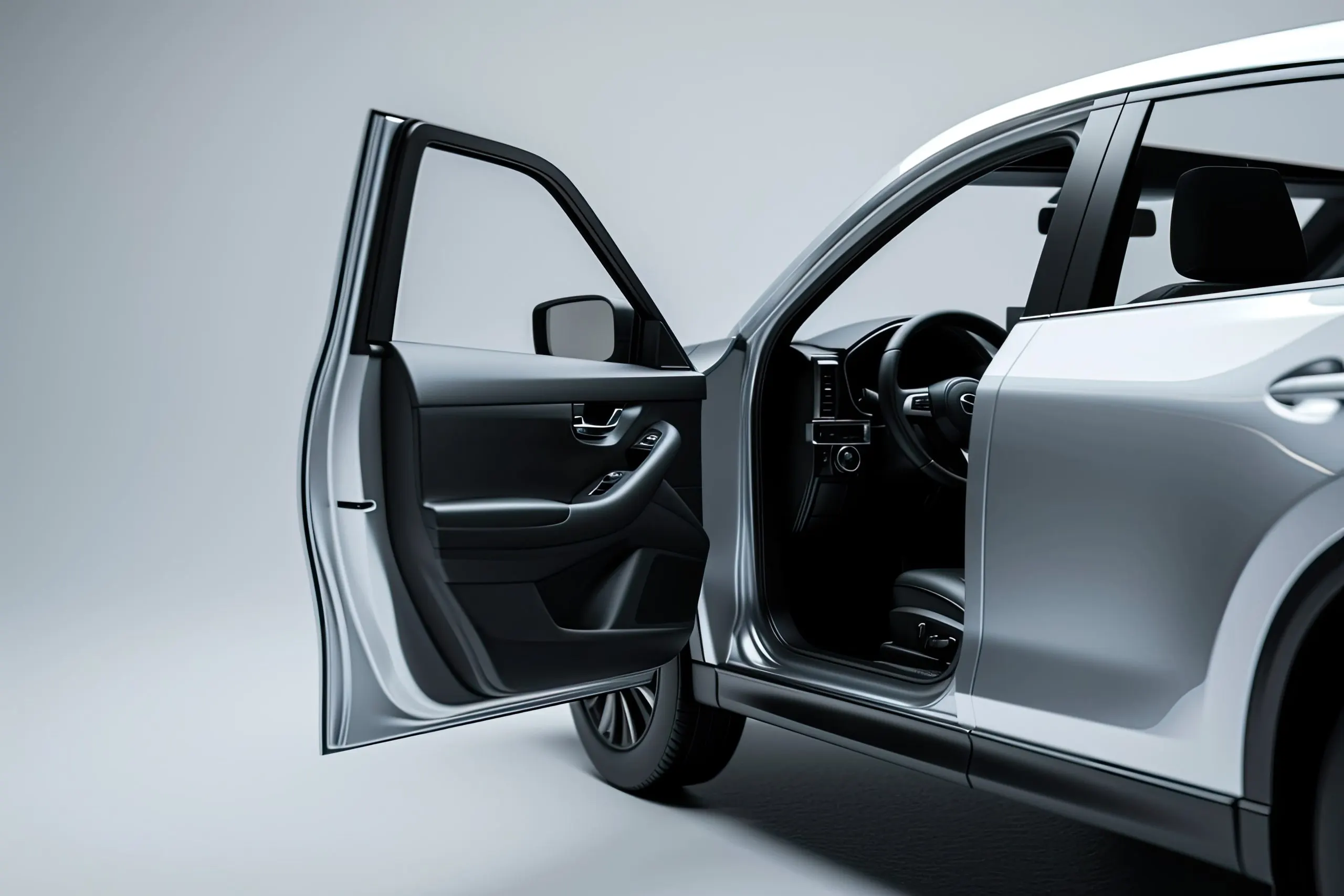 Philippines Automotive Doors Market Outlook to 2030 silver-suv-with-door-open-black-door-1-scaled