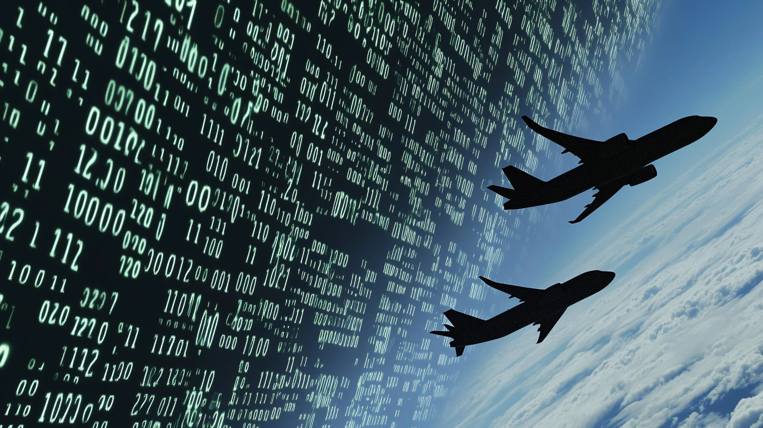 Israel Air-Based C4ISR Market Outlook 2035 two-airplanes-silhouetted-against-backdrop-binary-code-scaled