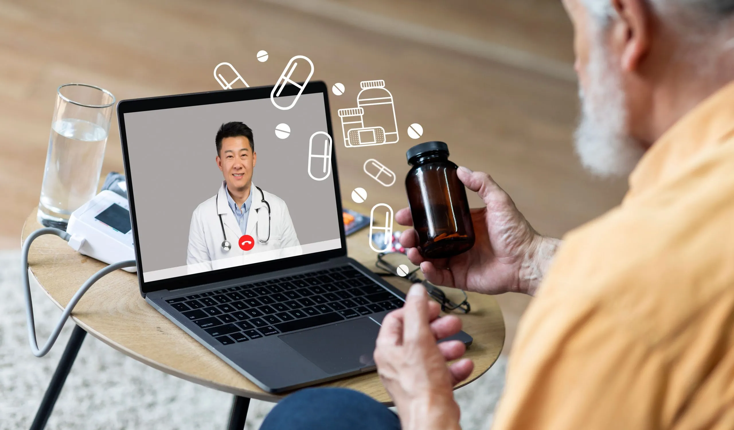 Philippines Telehealth Platforms Market Outlook 2030 unrecognizable-senior-man-making-video-call-doctor-while-sitting-home-1-scaled