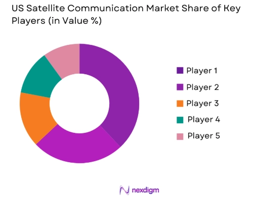 US satellite communication Market share of key players