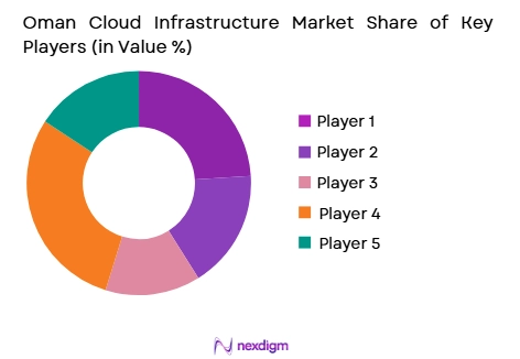 Oman’s cloud infrastructure market share of key players