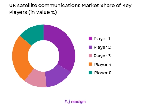 UK satellite communications Market share of key players