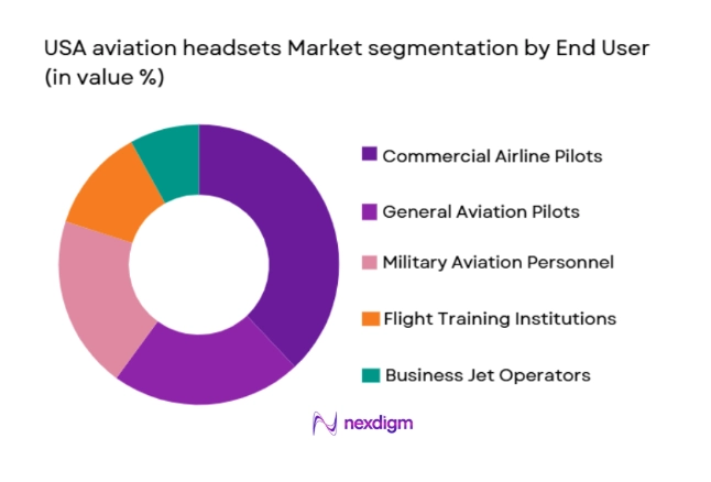 USA aviation headsets Market segmentation by end user type
