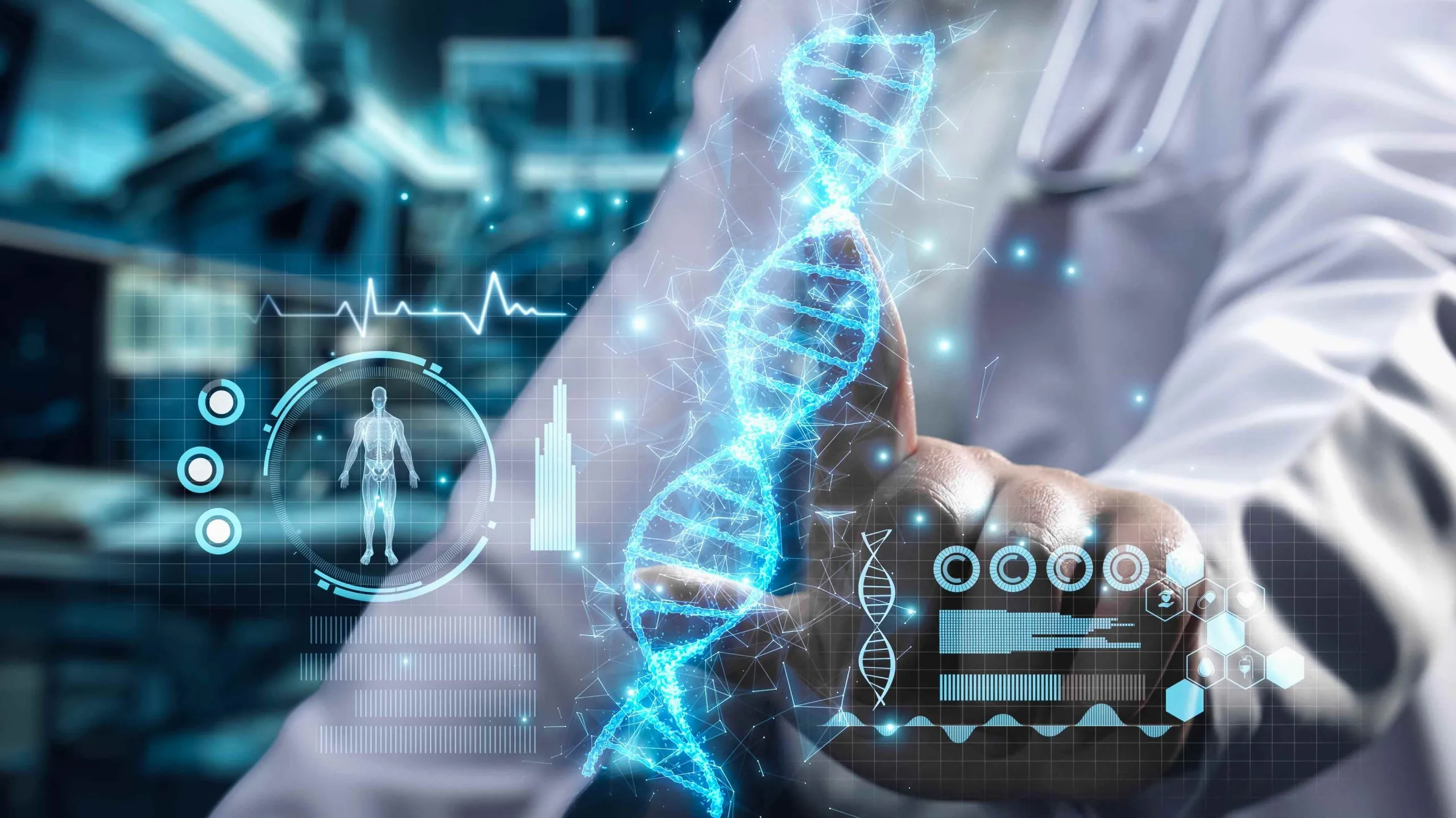 USA Biomarkers Market Outlook 2030 close-up-smart-doctor-sitting-pointing-dna-sample-hologram-remedial_compressed-scaled