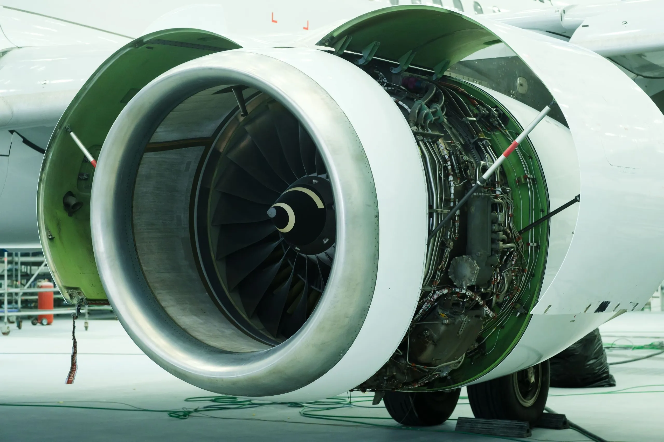 USA Commercial Aircraft Carbon Brake Market outlook to 2035 closeup-view-jet-engine-showing-complex-structure-technical-details-aircraft-maintenance-hangar-1-scaled