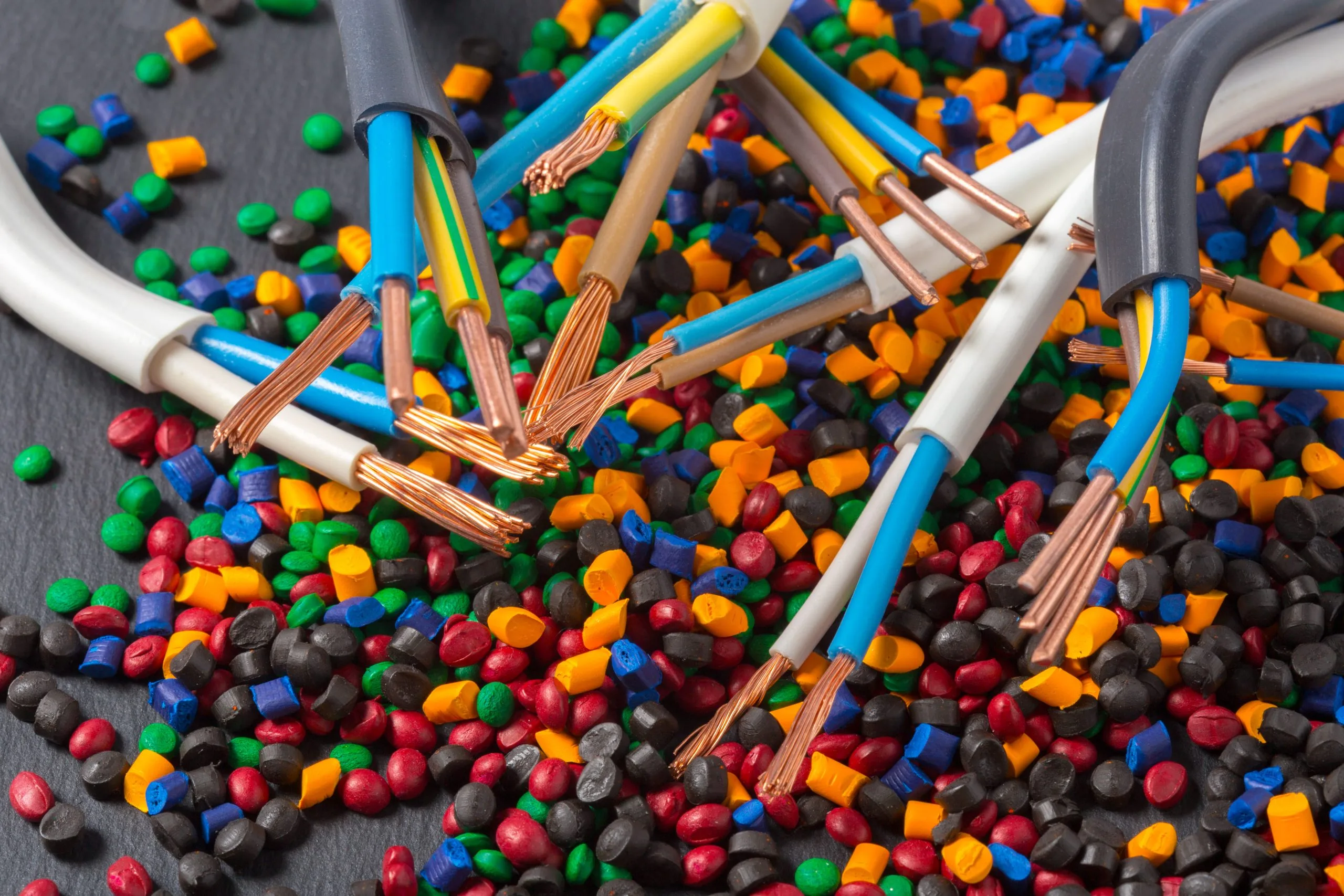 USA Wire and Cables Market outlook to 2030 colorful-plastic-polymer-granules-cable-1-scaled