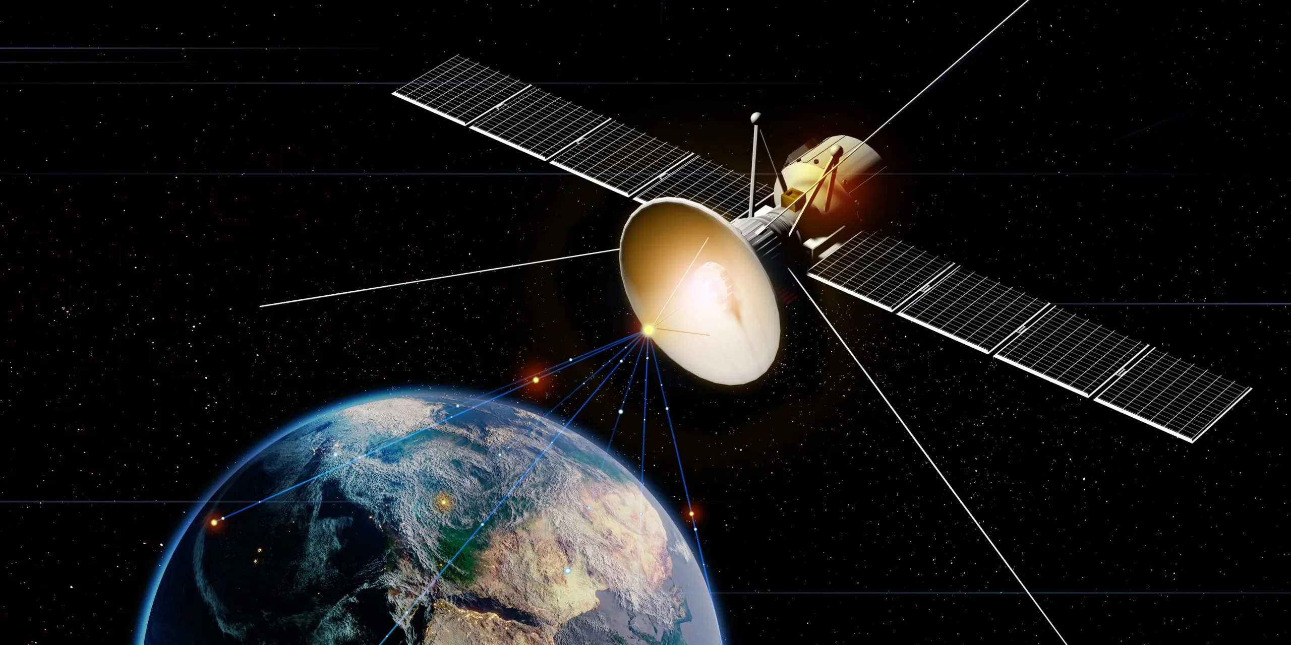 India Satellite Attitude and Orbit Control System Market outlook to 2035 communication-satellite-floating-space-with-globe-background-transmitting-via-satellite-1-scaled
