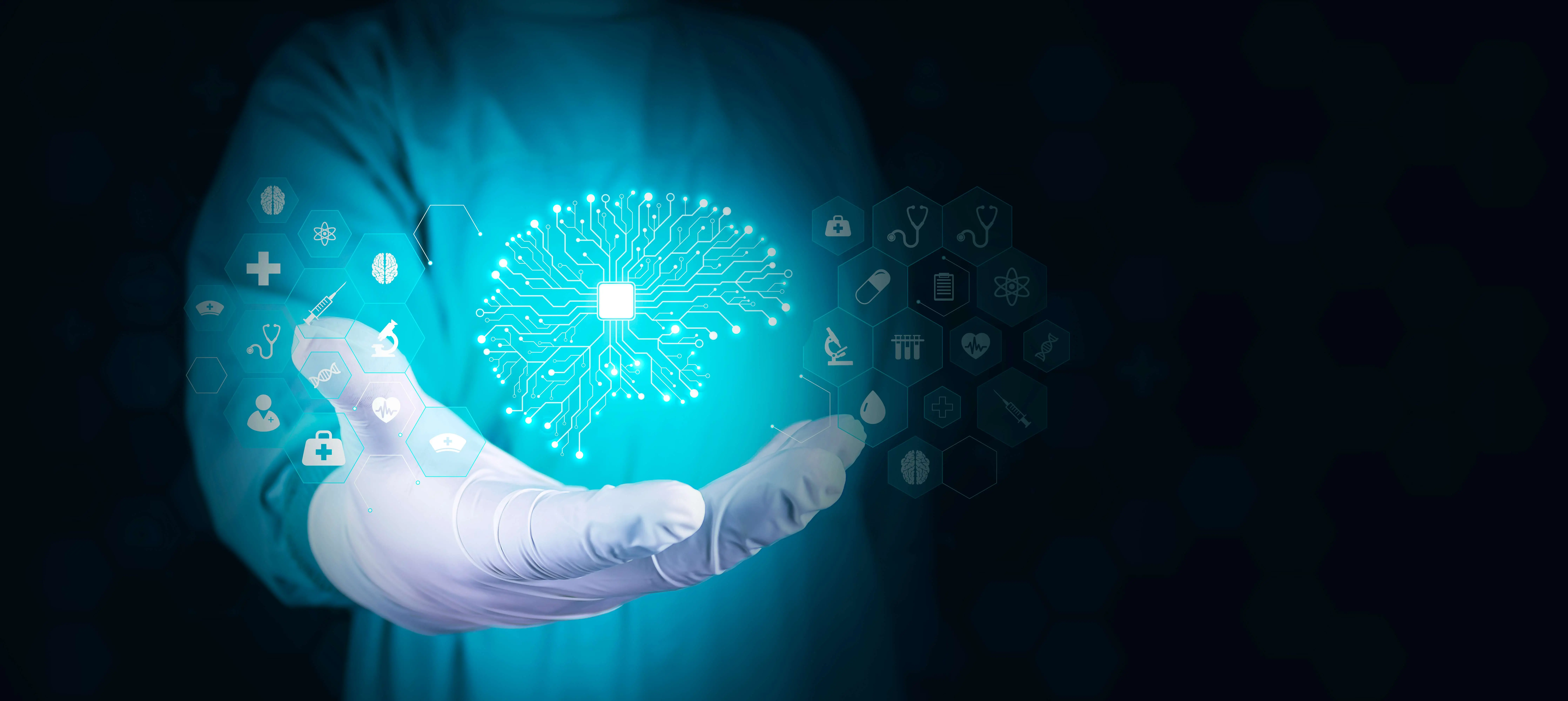 KSA AI Algorithms in Healthcare Market Outlook 2030 development-intelligence-medicine-doctors-hand-shows-brain-with-ai-chip_compressed
