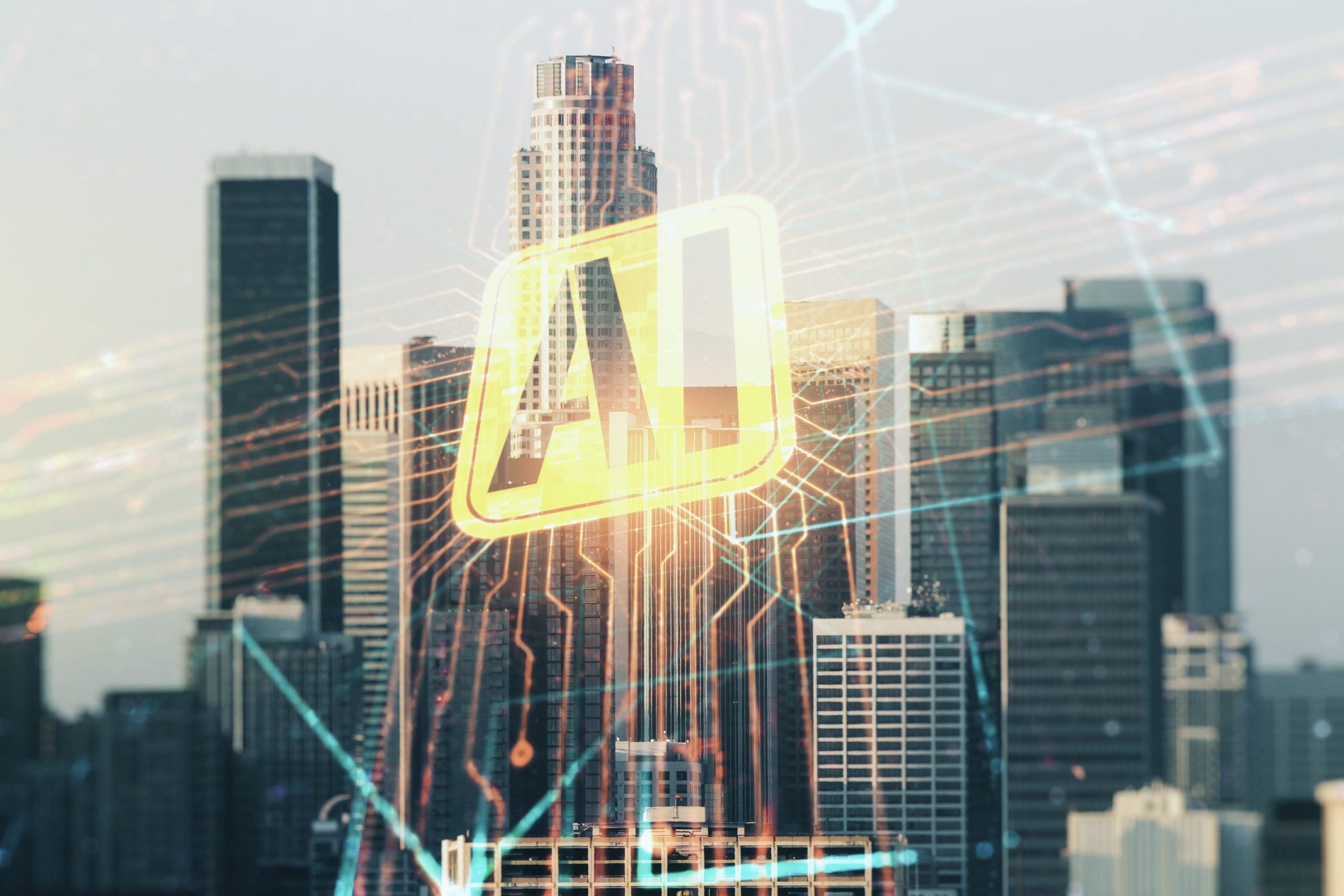 double-exposure-creative-artificial-intelligence-icon-los-angeles-city-skyscrapers-background-neural-networks-machine-learning-concept-1-scaled