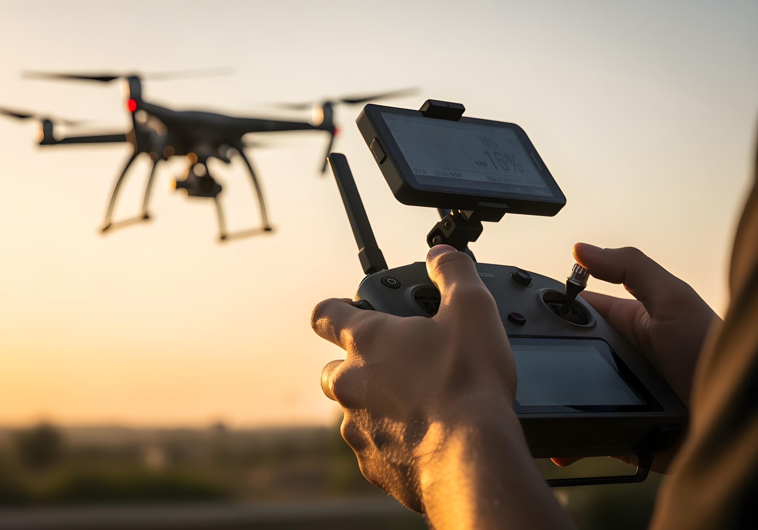 drone-operator-piloting-flying-drone-sunset-scaled
