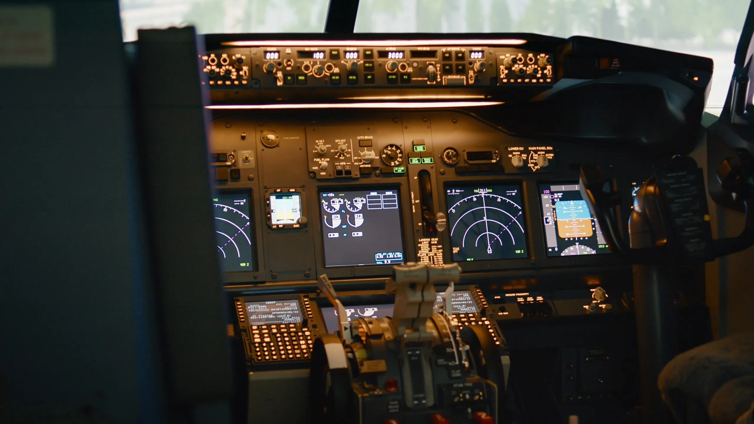 US commercial aircraft cabin lighting Market outlook 2035 empty-airplane-cockpit-with-dashboard-control-panel-command-electronic-aircraft-radar-no-people-plane-cabin-with-navigation-lever-switch-compass-takeoff-handheld-shot-scaled
