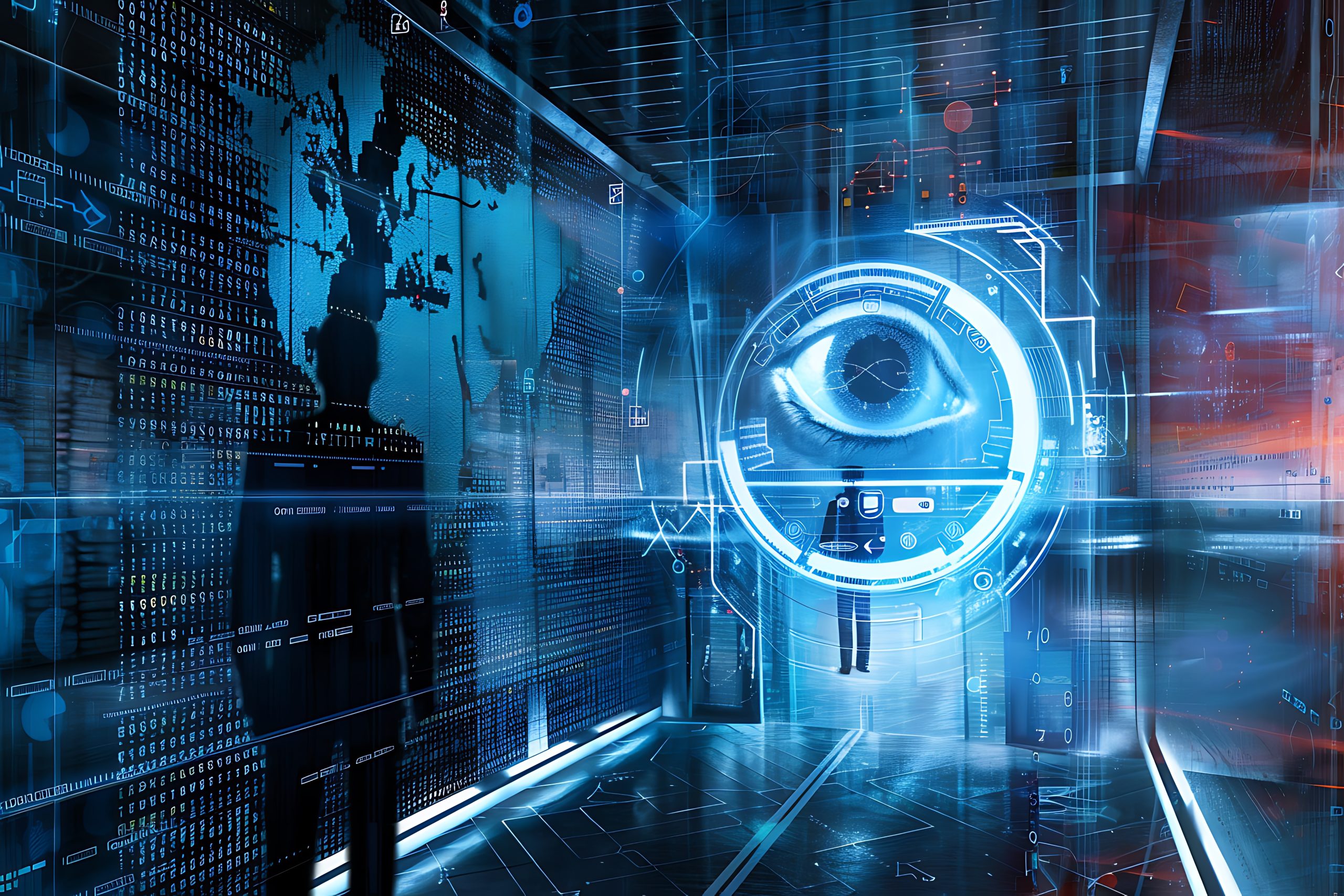 futuristic-cyber-security-with-eye-surveillance-digital-corridor-scaled