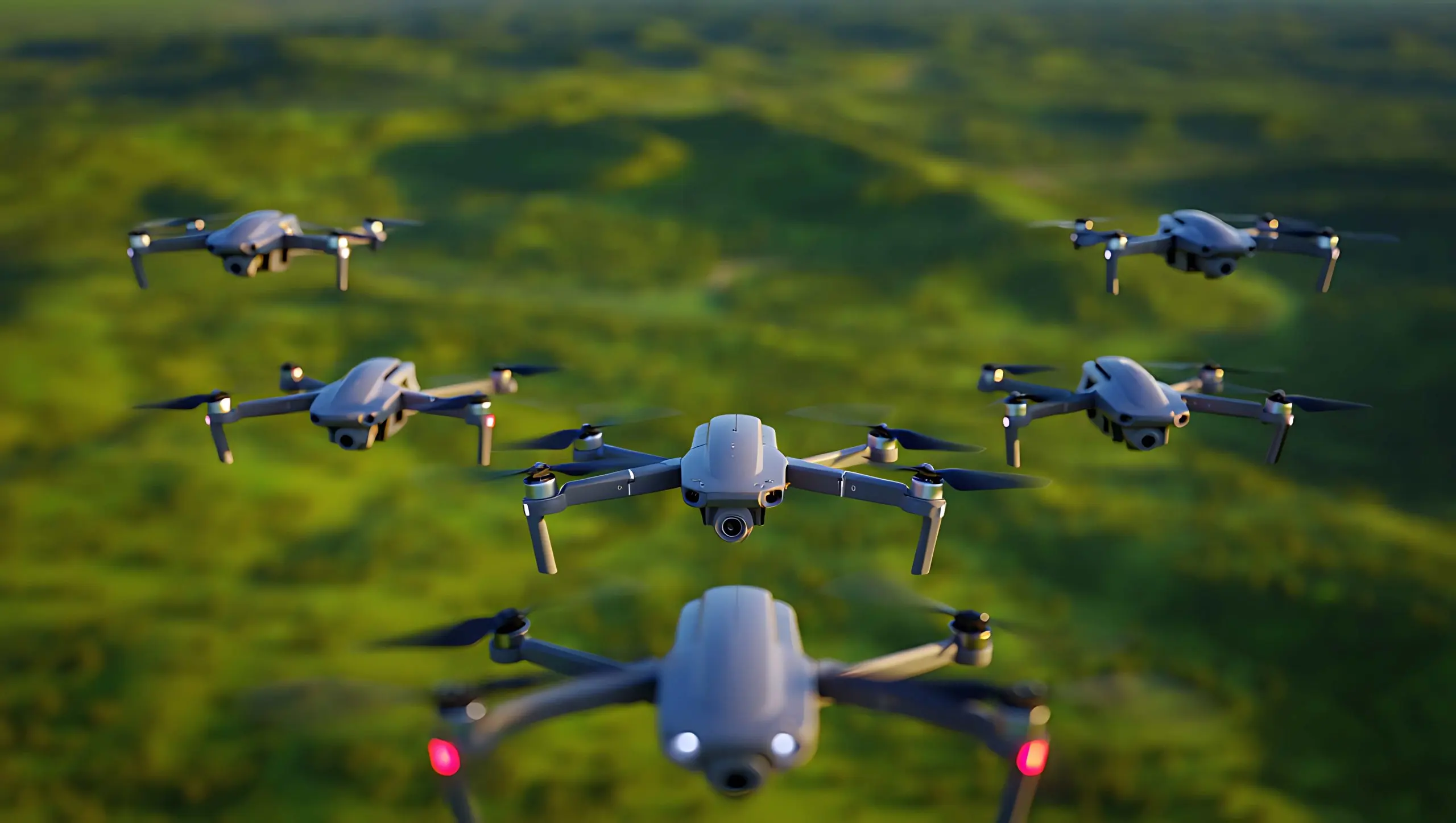 Turkey Consumer Drones Market outlook 2035 group-drones-flying-green-landscape_compressed-scaled
