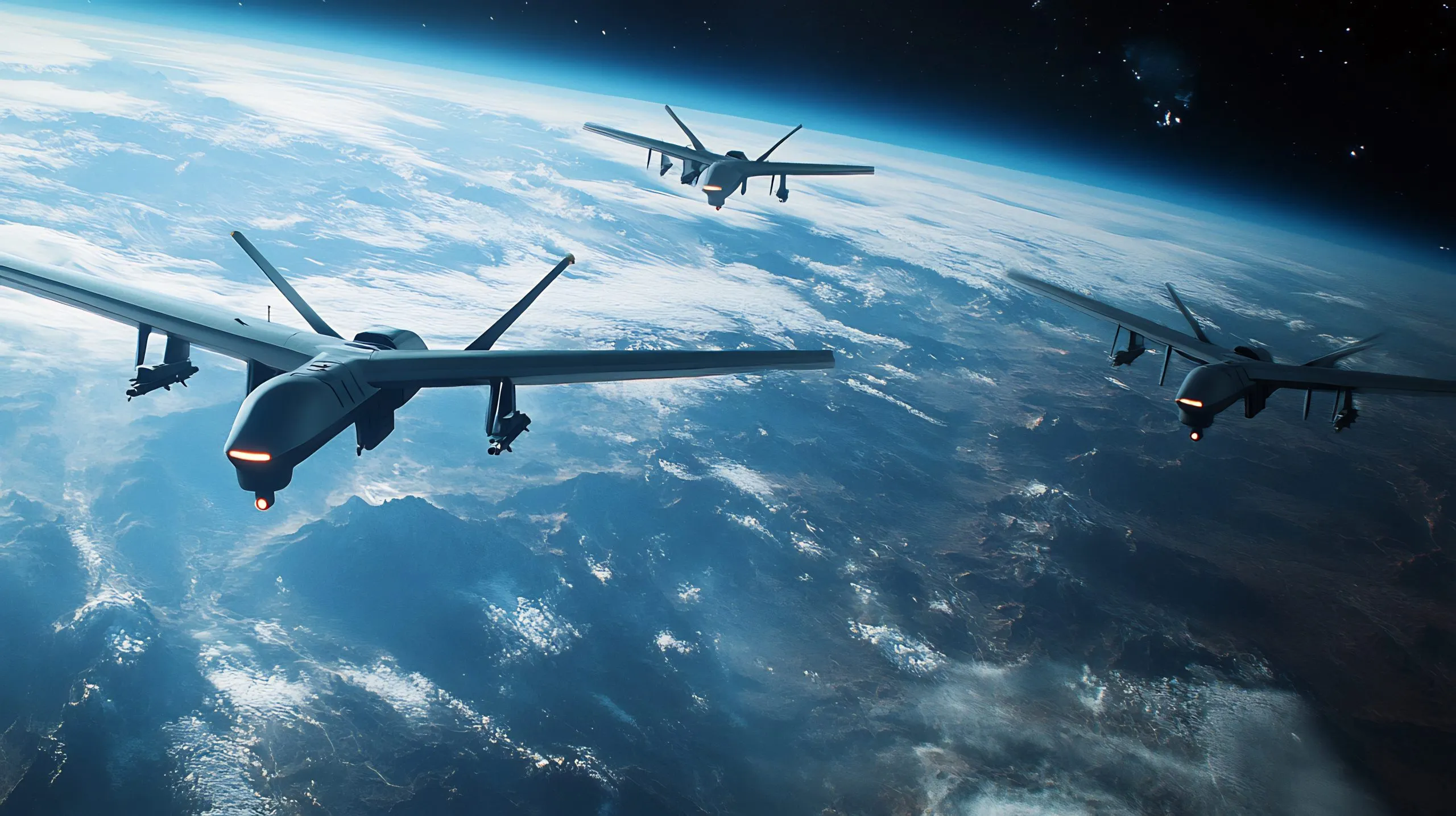 Europe aerospace and defense Market outlook 2035 military-drones-flying-earth-scaled