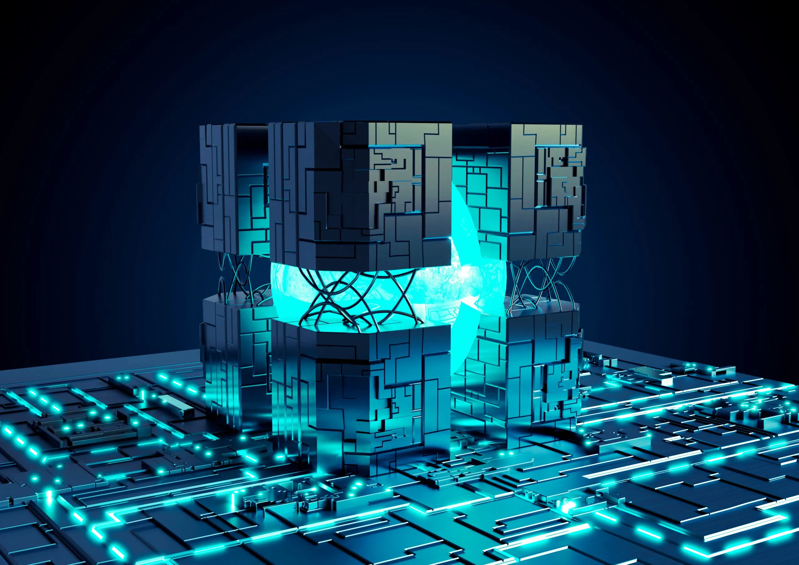 Qatar Edge Computing Market Outlook to 2035 motherboard-futuristic-neon-lights-technology-background-ai-central-computer-processors-cpu-gpu-concept-quantum-chip-scaled