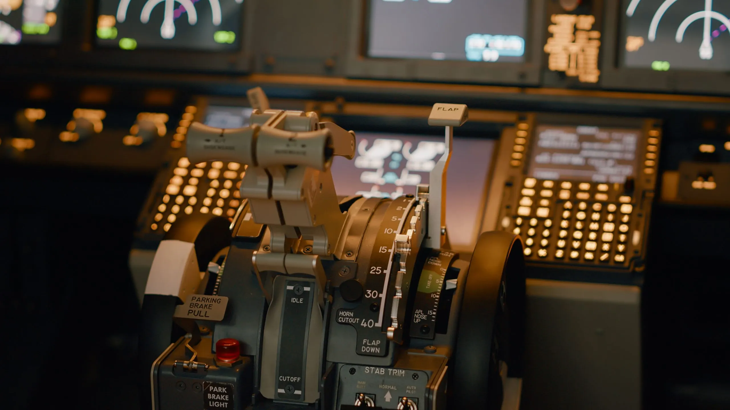 USA Commercial Aircraft Avionic Systems Market outlook to 2035 no-people-empty-aviation-cabin-with-engine-lever-dashboard-control-panel-command-airplane-cockpit-with-power-switch-buttons-radar-compass-windscreen-close-up-1-scaled