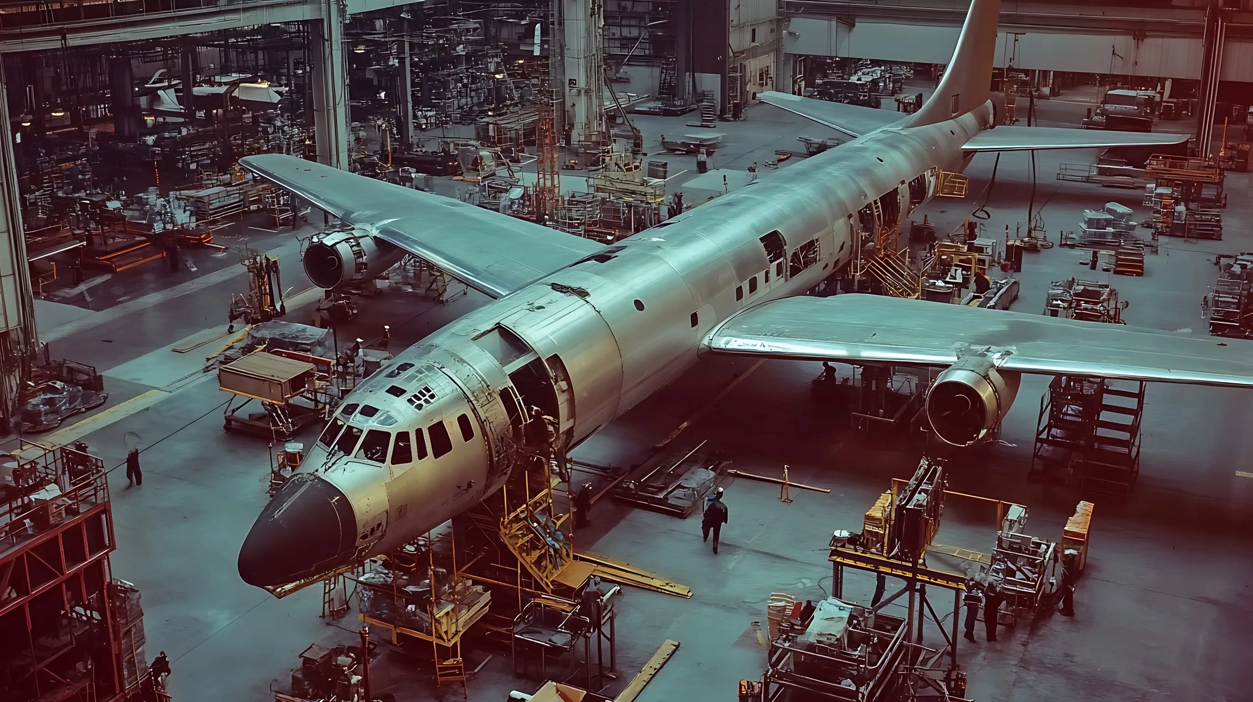 US aircraft manufacturing Market outlook 2035 plane-is-being-worked-hangar-scaled
