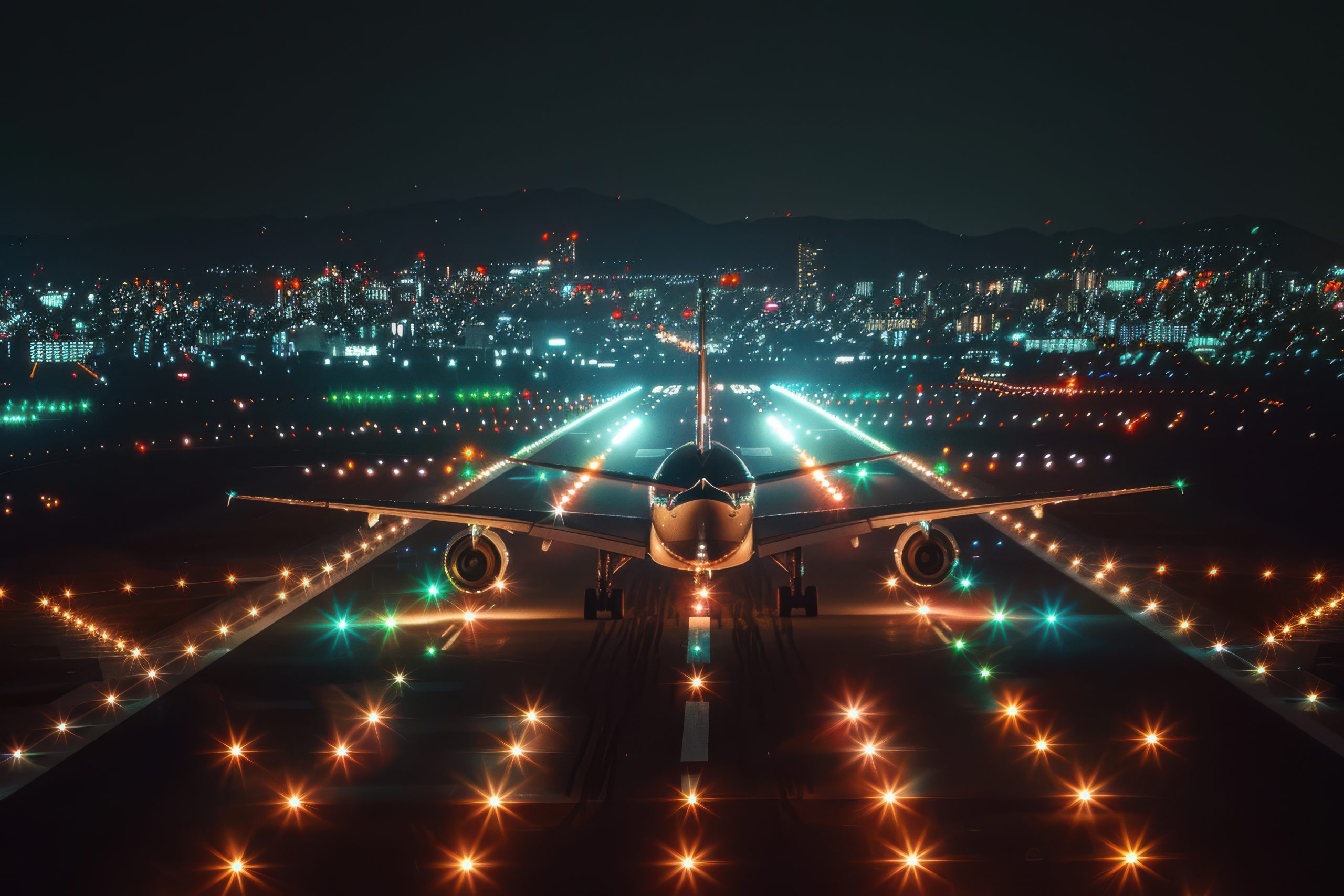 Europe aircraft lighting Market outlook 2035 plane-landing-nighttime-with-runway-lights-scaled