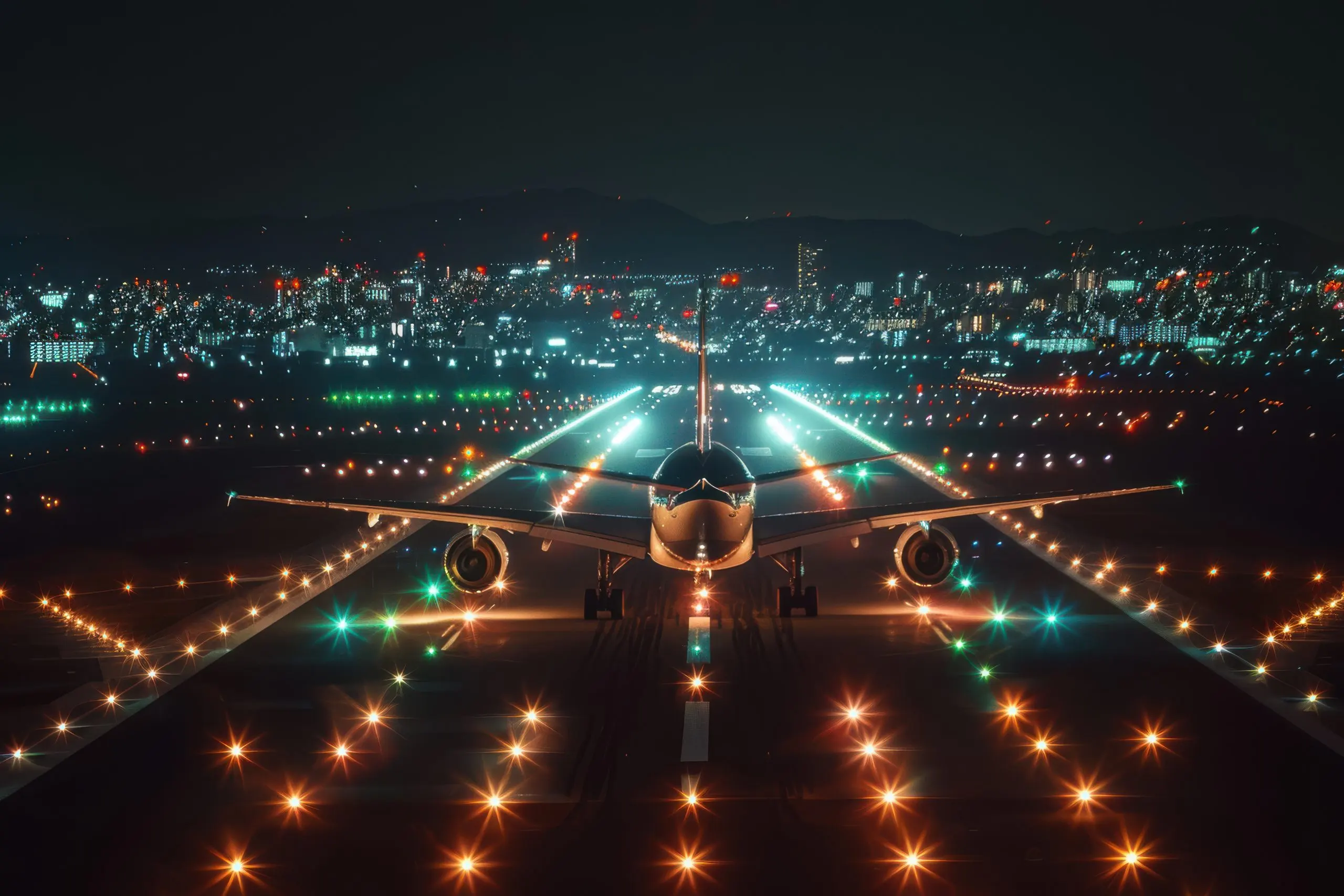 Europe aircraft lighting Market outlook 2035 plane-landing-nighttime-with-runway-lights-scaled