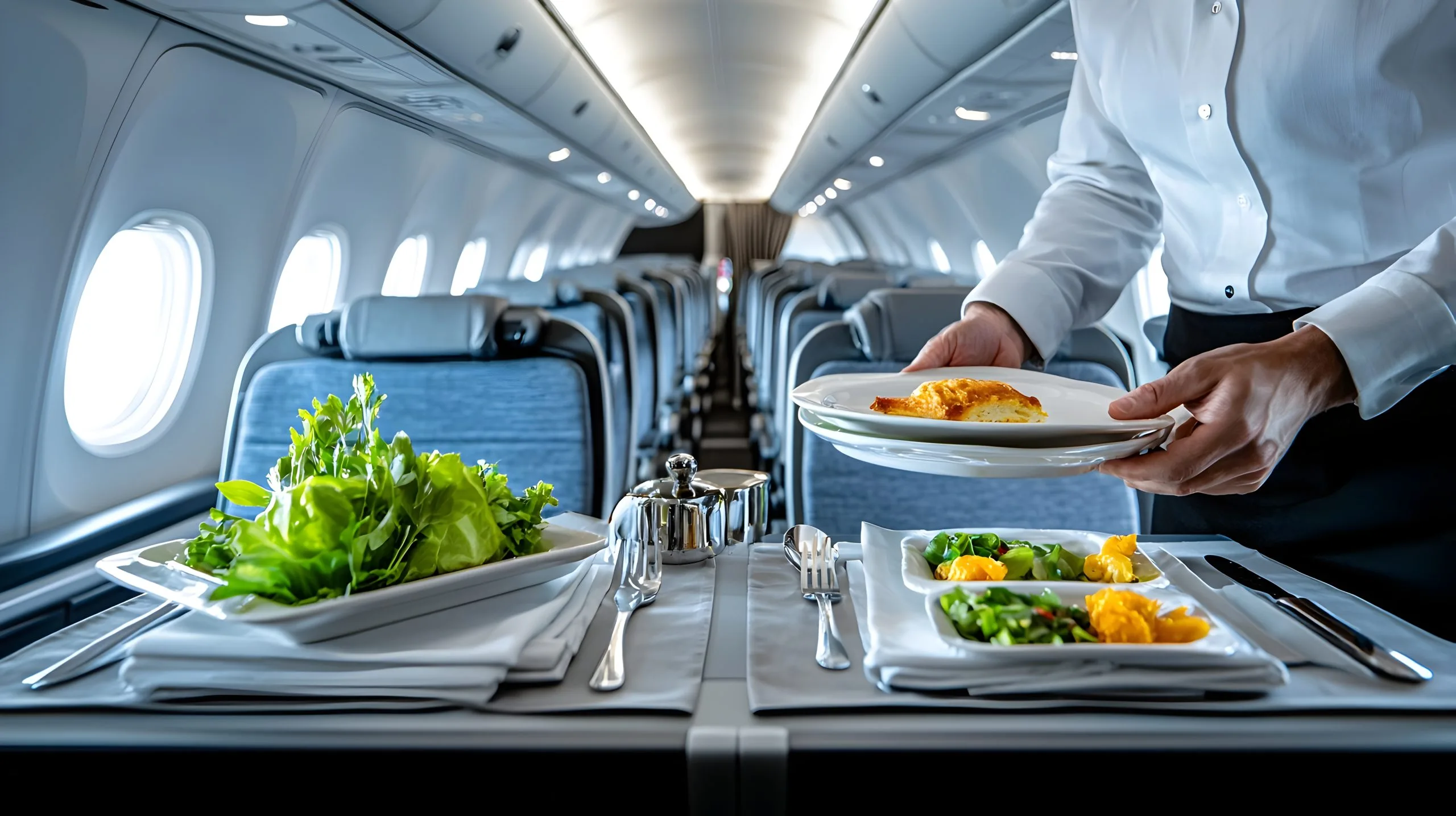 KSA inflight catering Market outlook 2035 premium-cabin-with-attentive-steward-offering-inflight-meals-highlighting-aviation-luxury-style-scaled