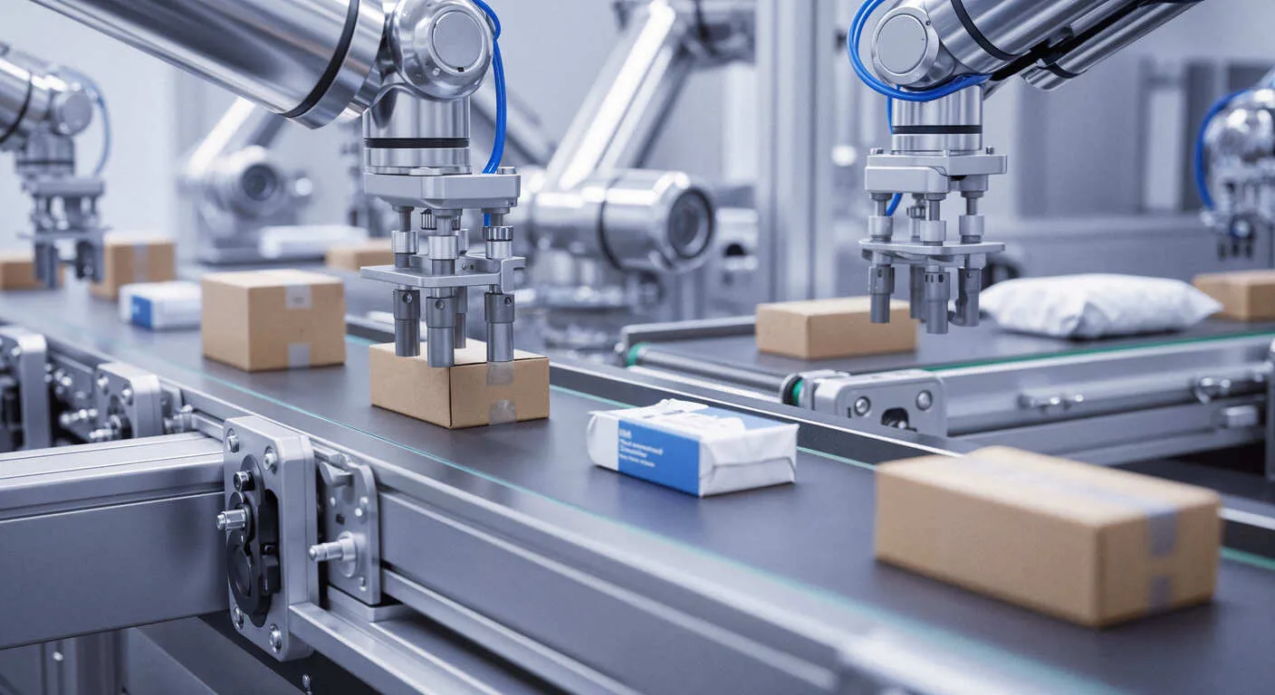 USA OEM Manufacturing Market outlook to 2030 robotic-arms-sorting-packages-conveyor-belt-1