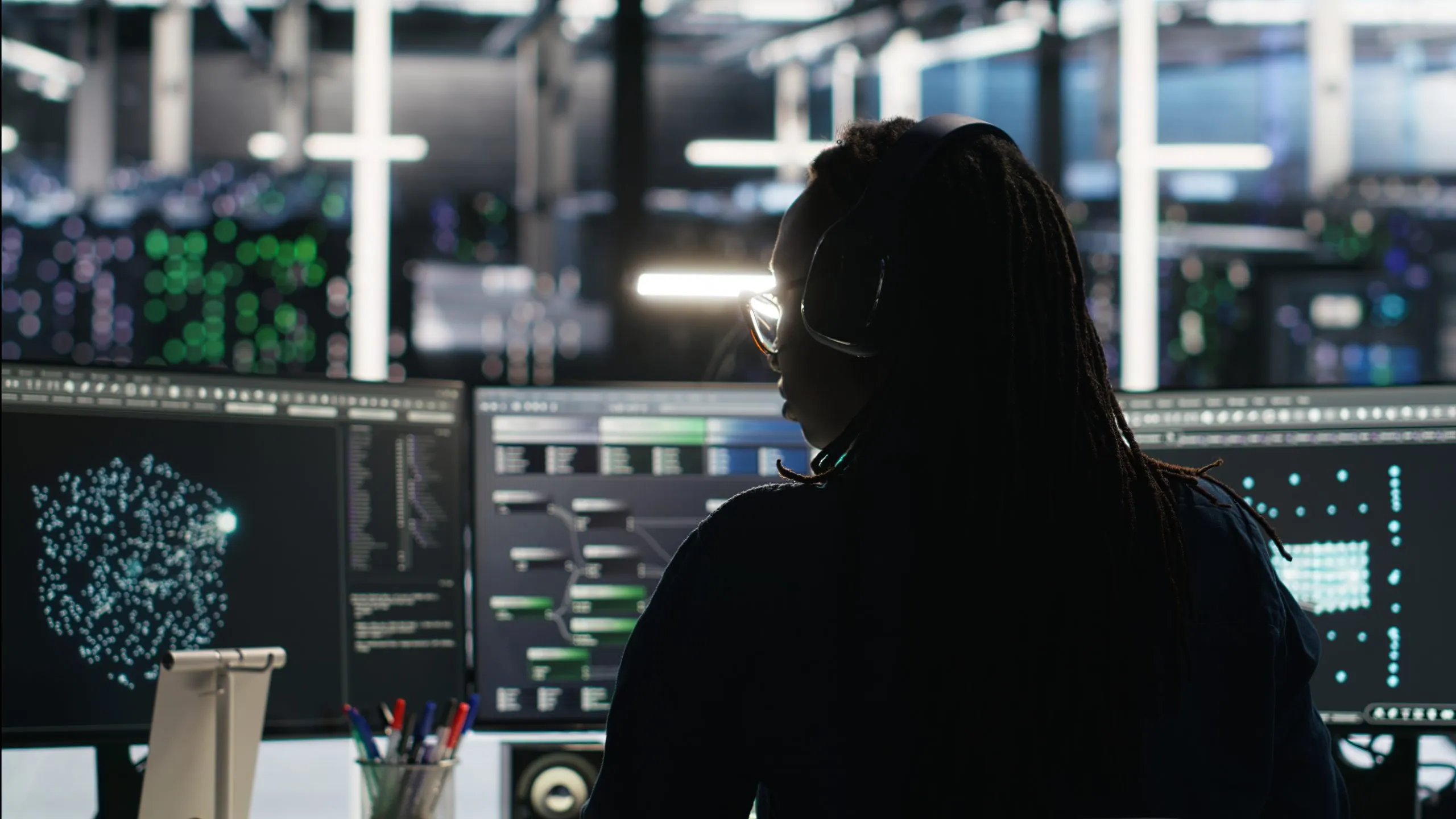 Israel Land-Based C4ISR Market Outlook 2035 server-room-expert-interpreting-ai-data-analytics-graphs-putting-headphones-scaled