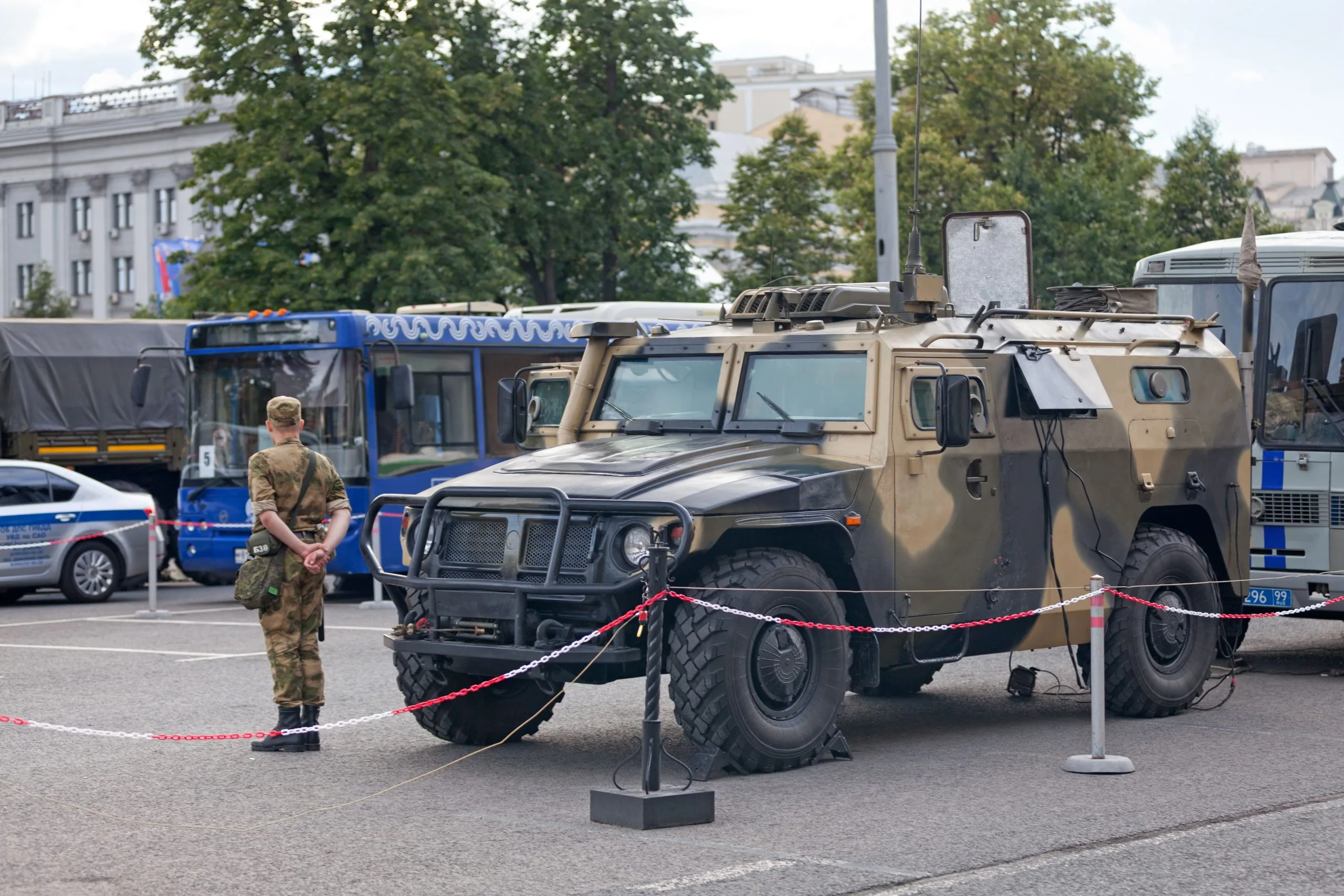 Israel armored vehicle fire suppression systems Market outlook to 2035 soldier-standing-by-his-vehicle-moscow-1-scaled