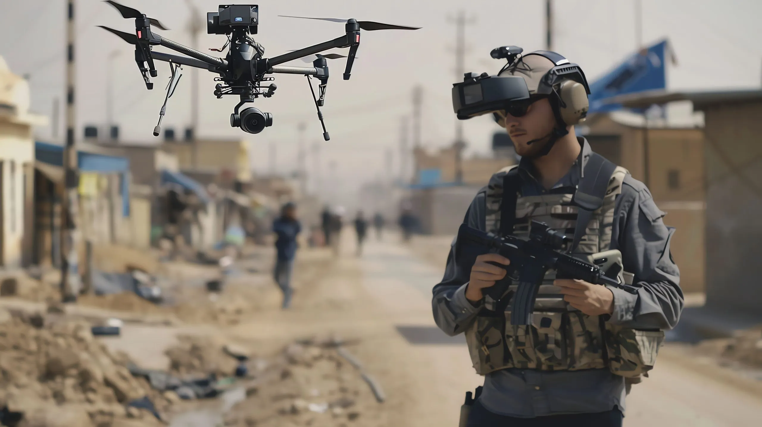 USA search and rescue aircraft Market outlook to 2035 soldier-warzone-using-drone-with-virtual-reality-goggles-1-scaled
