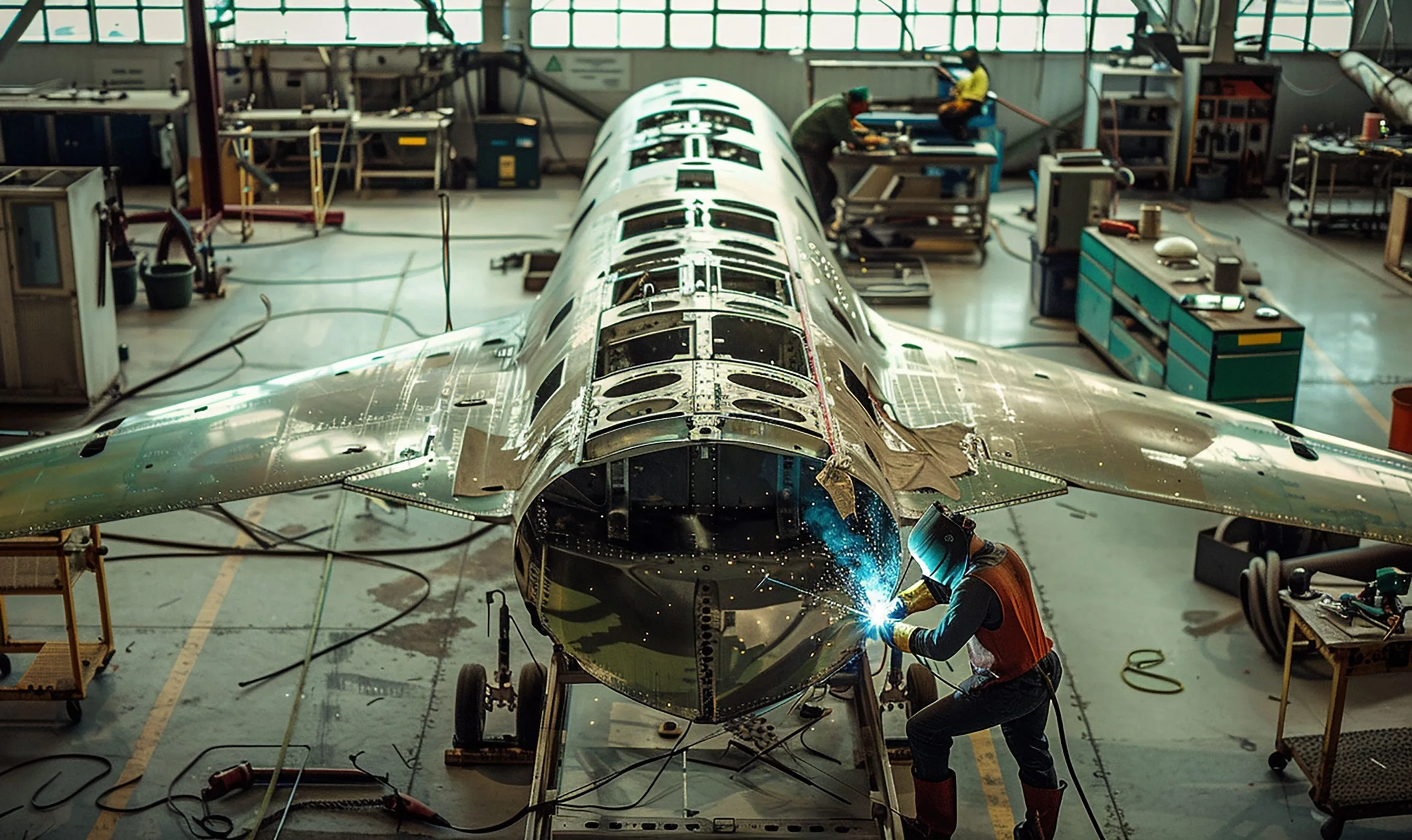Singapore commercial aircraft disassembly Market outlook to 2035 welder-welding-with-welding-mask-1-scaled