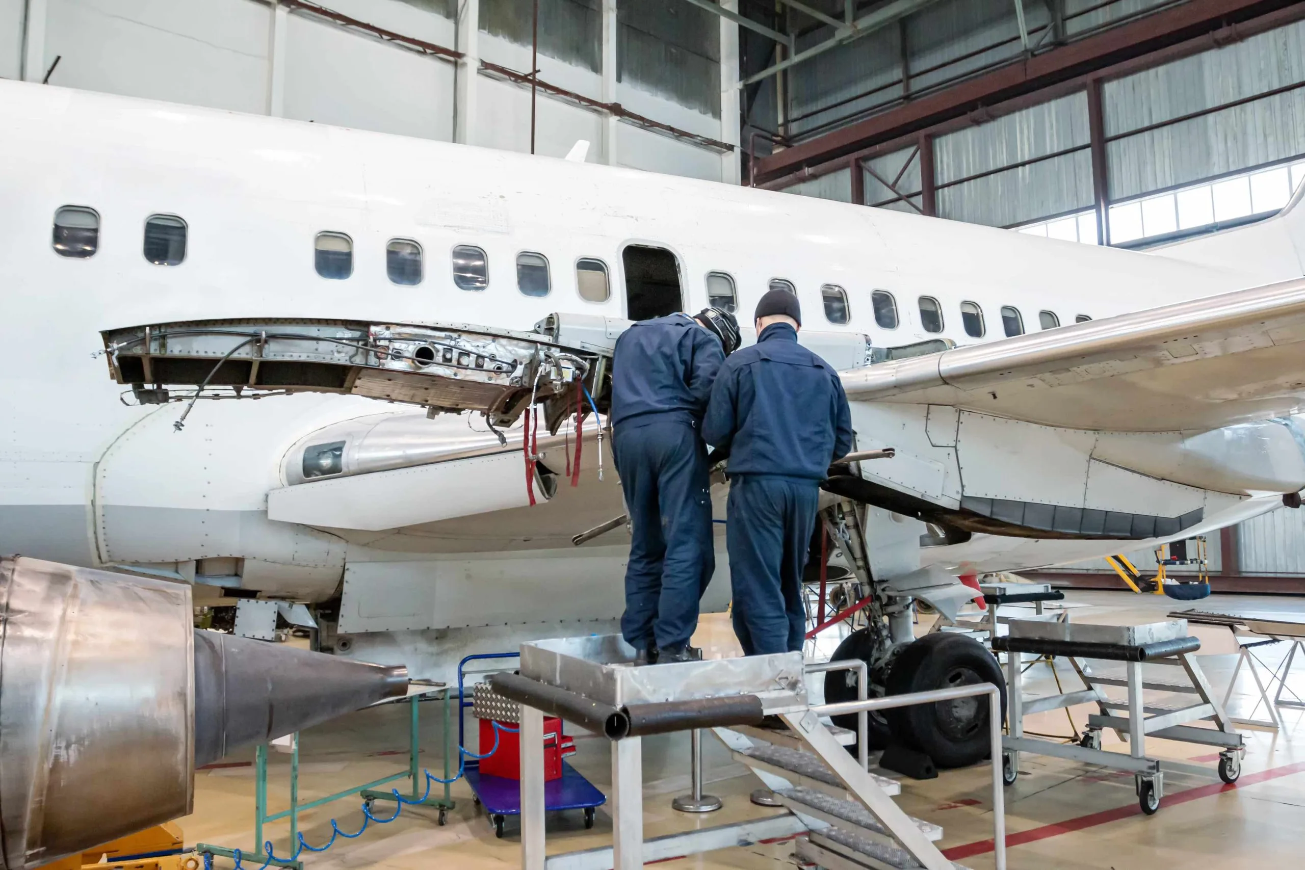 Singapore Aviation MRO Software Market outlook to 2035 white-passenger-airplane-hangar-aircraft-maintenance-preparation-engine-mounting_compressed-scaled