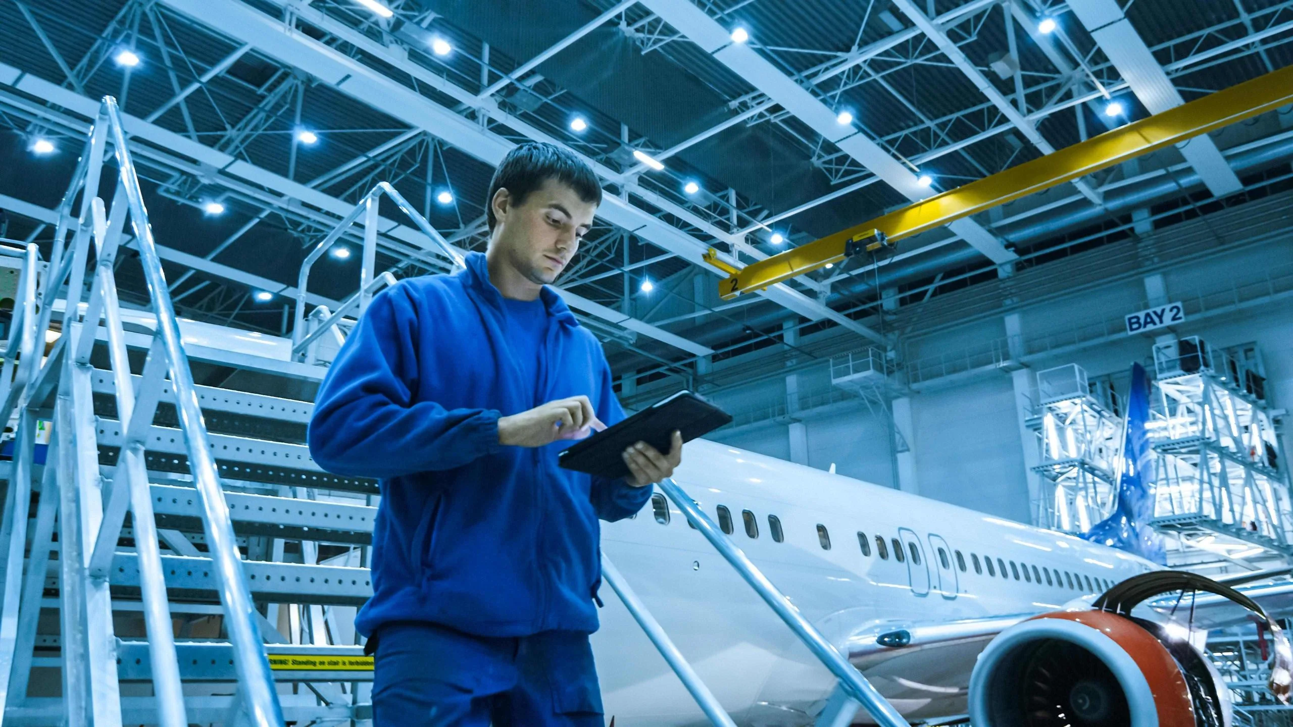 Qatar Aviation Testing Services Market outlook to 2035 worker-hangar-checks-tablet_compressed-scaled