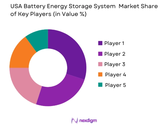 USA battery energy storage system market share of key players