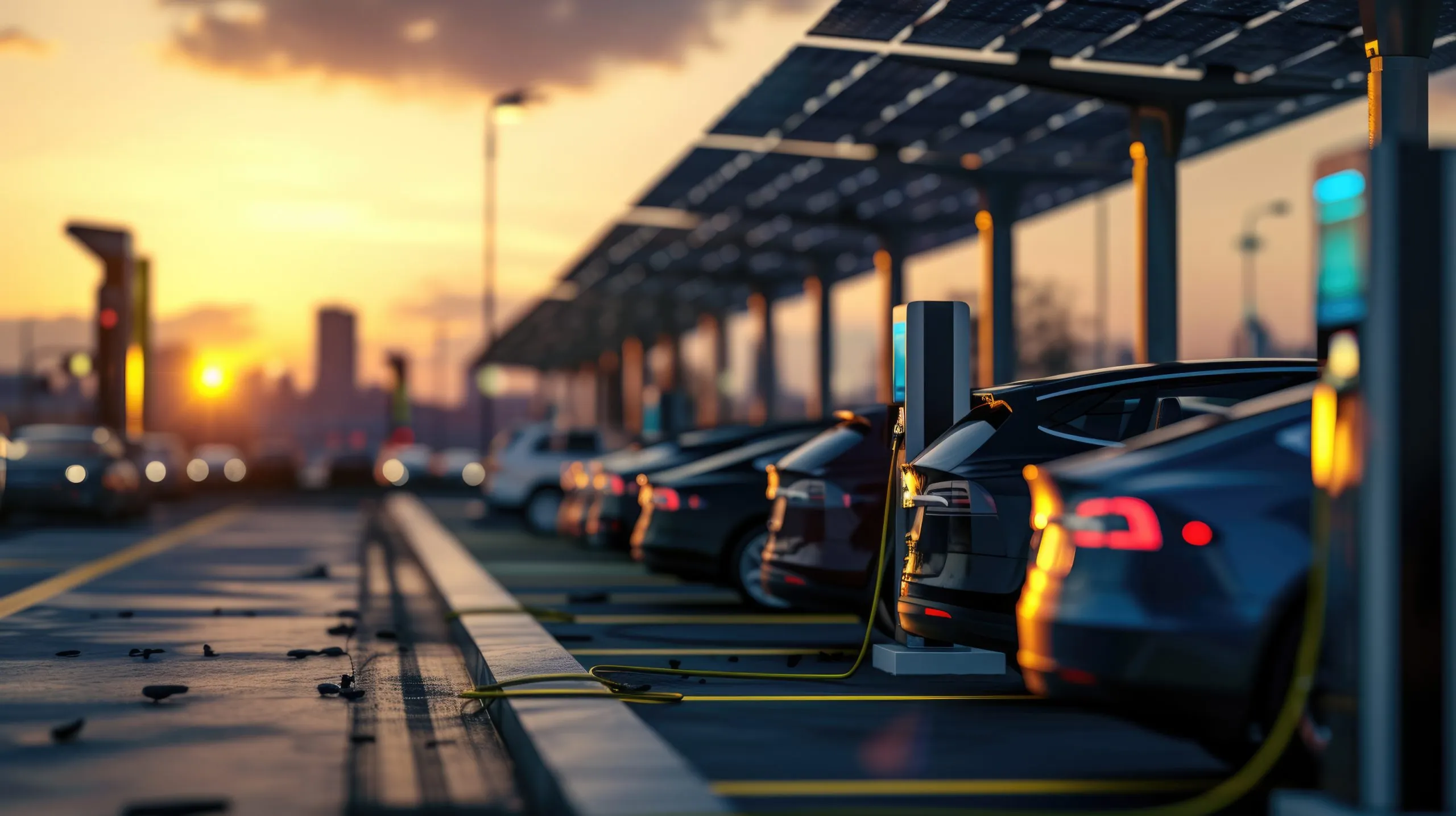 KSA EV Battery Market Outlook to 2035 aerial-view-car-charging-station-parking-lot-aig-scaled