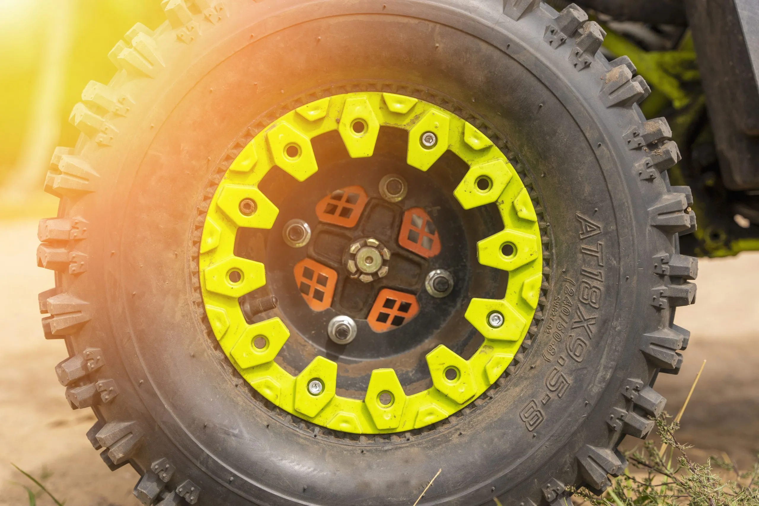 India Agricultural Tires & Bearings Market Outlook to 2035 closeup-atv-wheel-sandy-ground-scaled