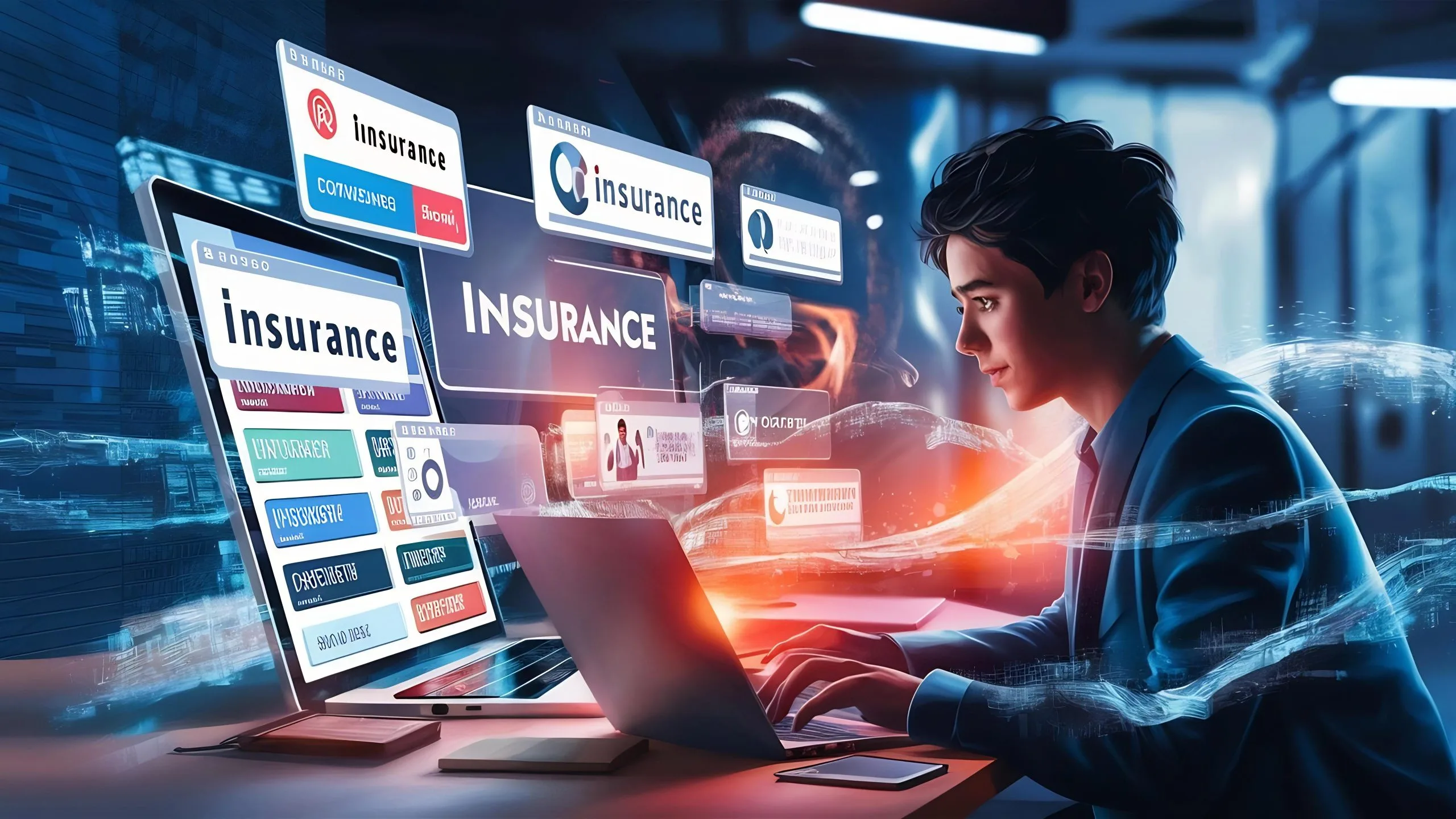 Indonesia online insurance Market Outlook to 2035 concept-buying-insurance-internet-person-is-working-laptop-scaled