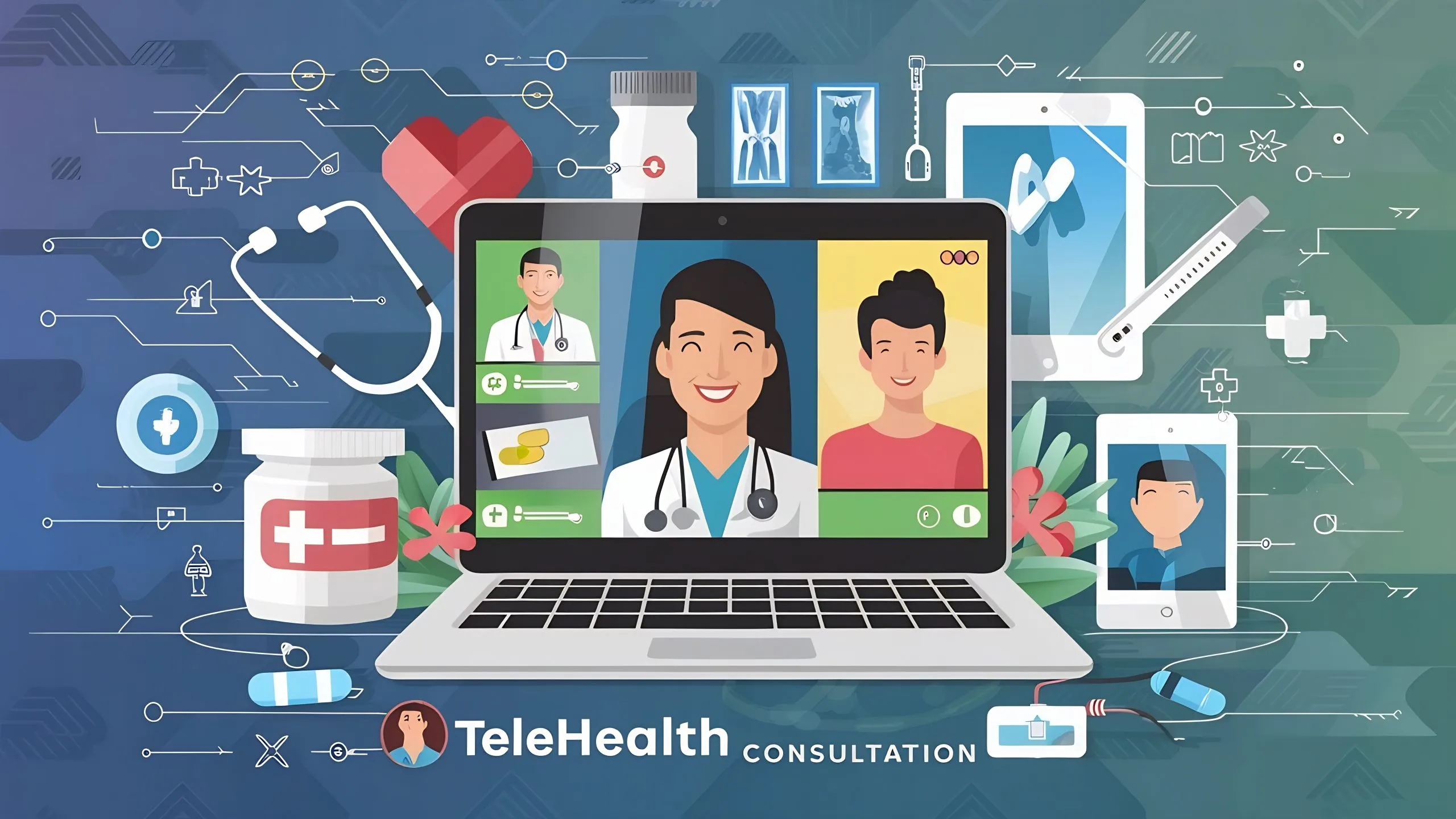 Indonesia Telemedicine Market Outlook to 2035 creative-collage-telehealth-consultation-scaled
