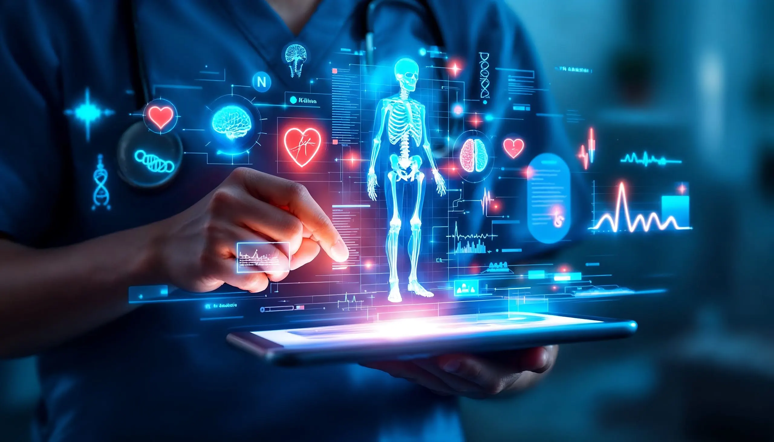 Canada Digital Health Market Outlook to 2035 doctor-analyzing-3d-hologram-human-anatomy-digital-device-scaled