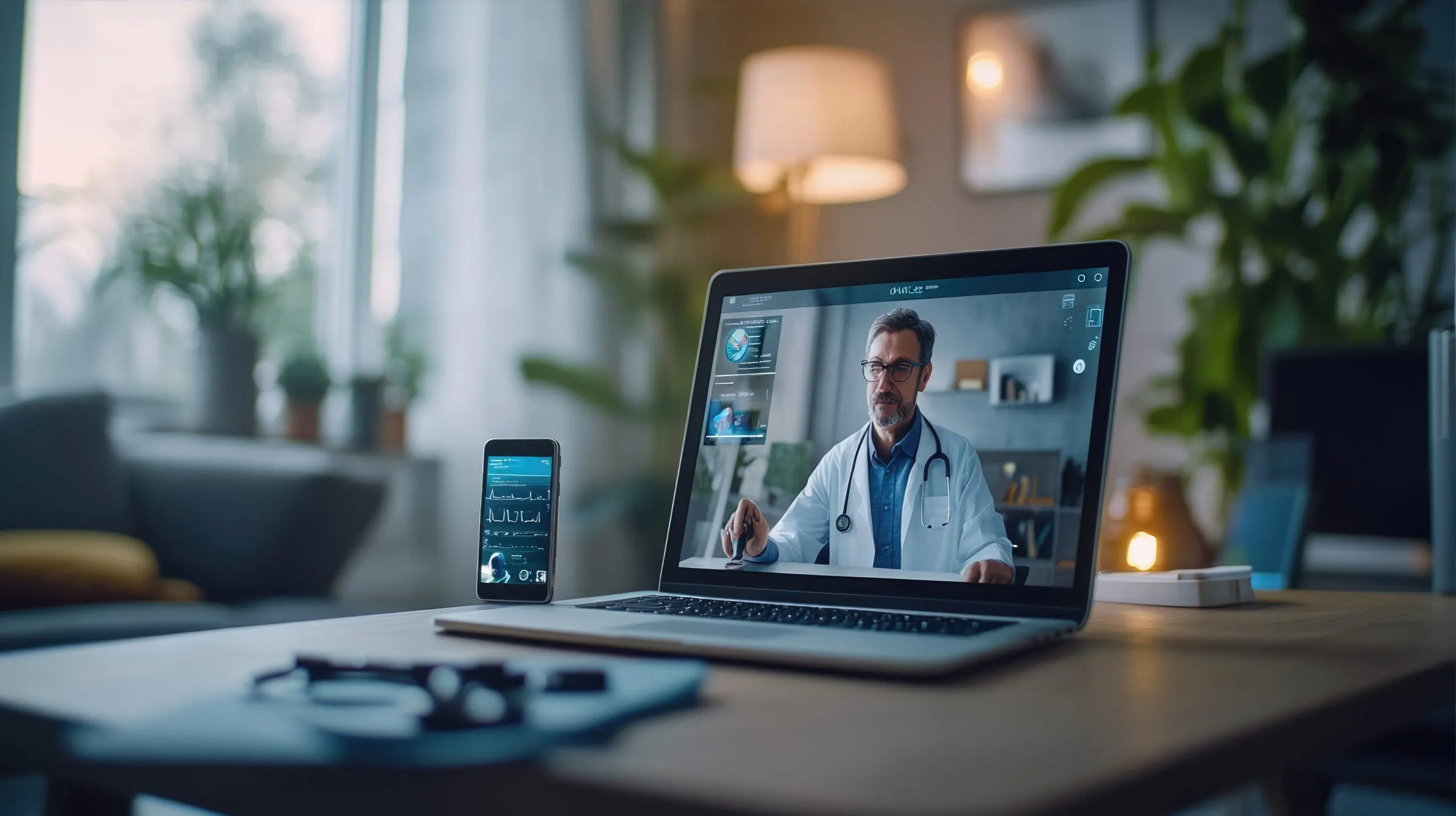 USA Telemedicine Market Outlook to 2035 doctor-appears-computer-screen-bright-office-symbolizing-digital-health-telemedicine-modern-workspace-scaled