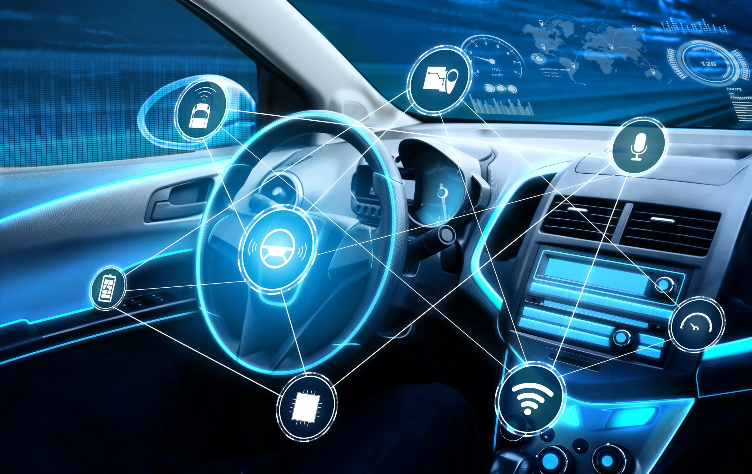 Philippines Automotive Sensors Market Outlook to 2035 driverless-car-interior-with-futuristic-dashboard-autonomous-control-system-scaled