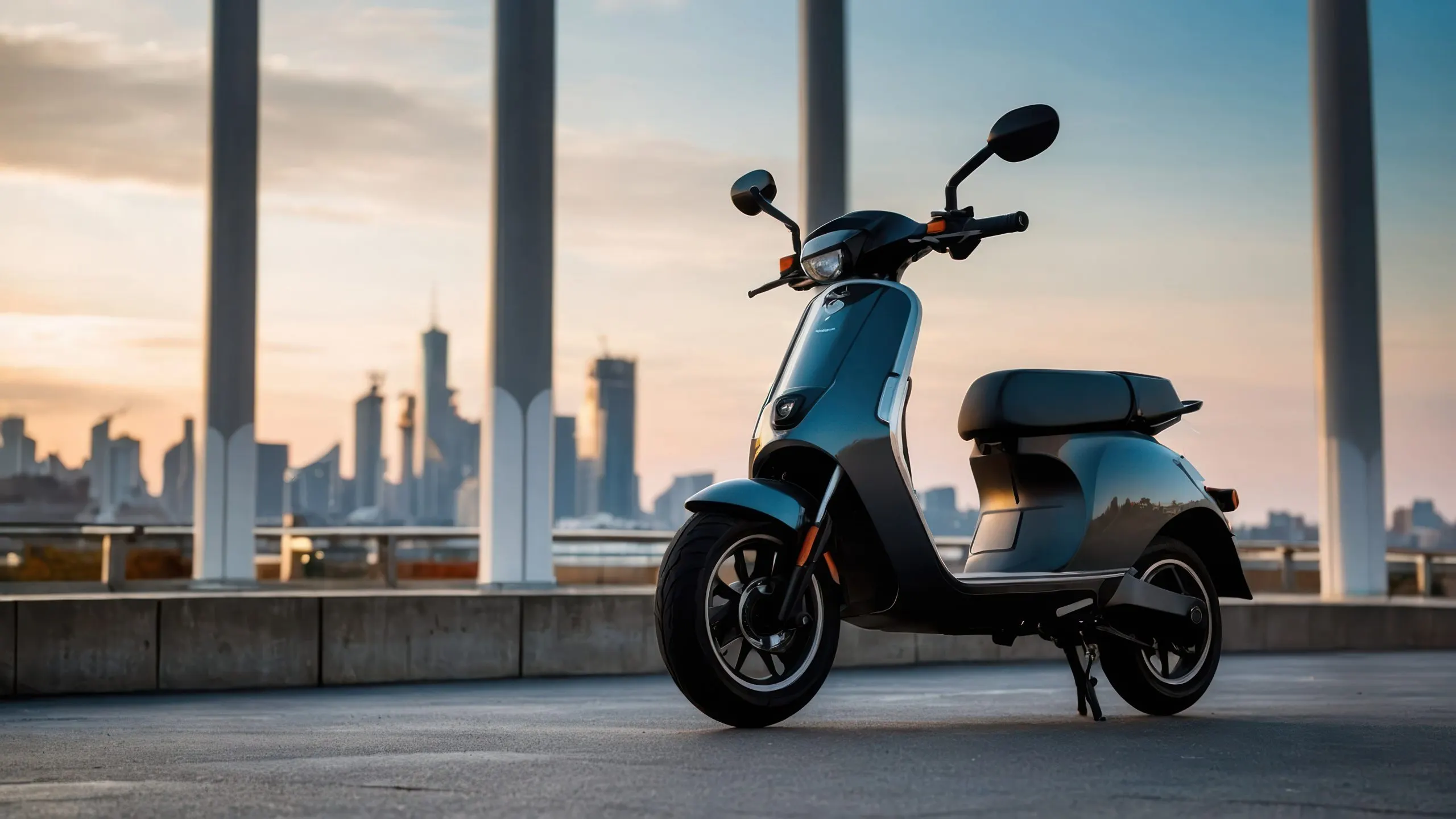 Malaysia Electric Two-Wheeler Market Outlook to 2035 electric-scooter-parked-by-charging-station-sunny-autumn-day-city-1-scaled