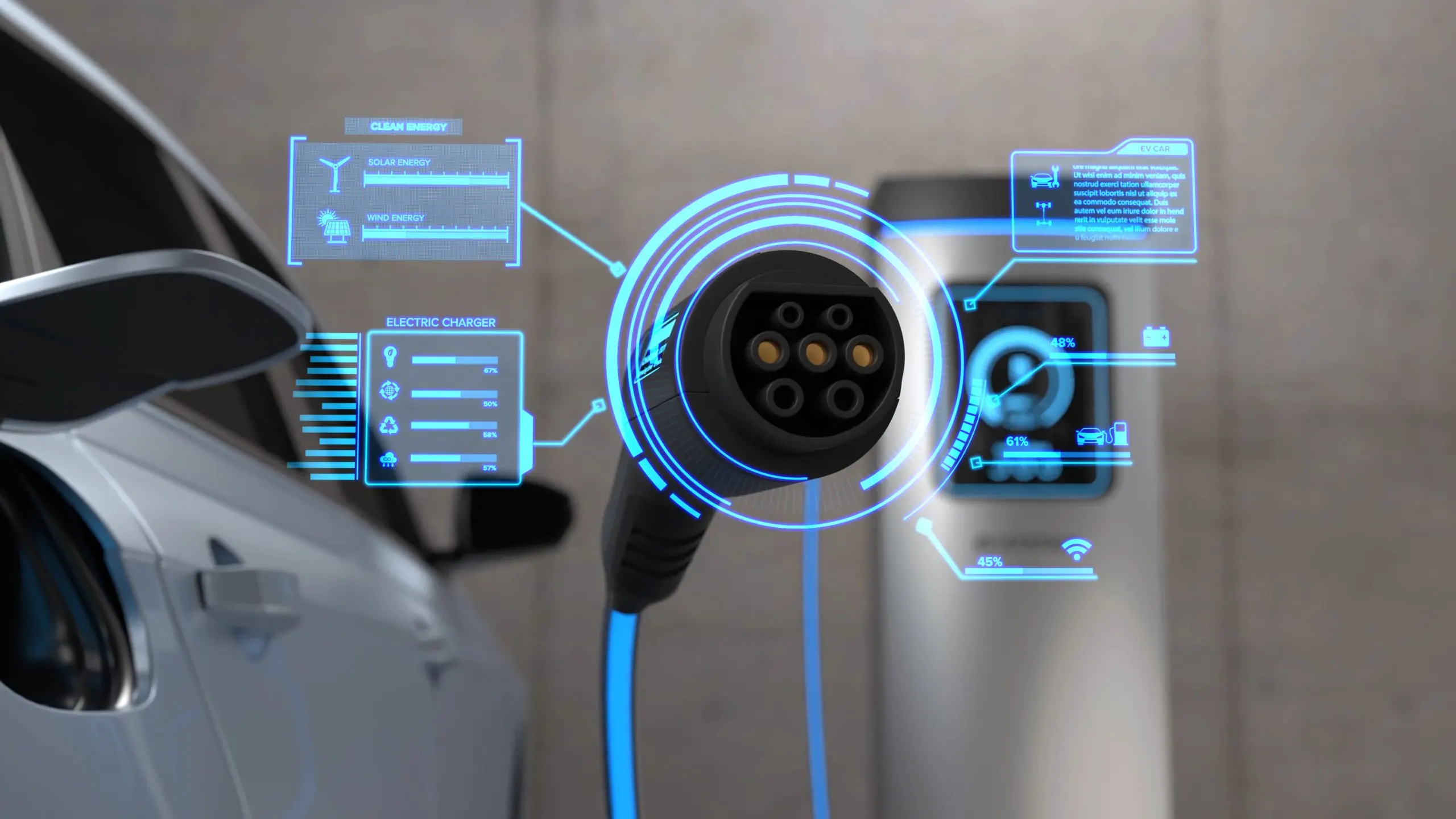 Italy EV Charging Infrastructure Market Outlook to 2035 electric-vehicle-charger-plug-with-digital-display-scaled