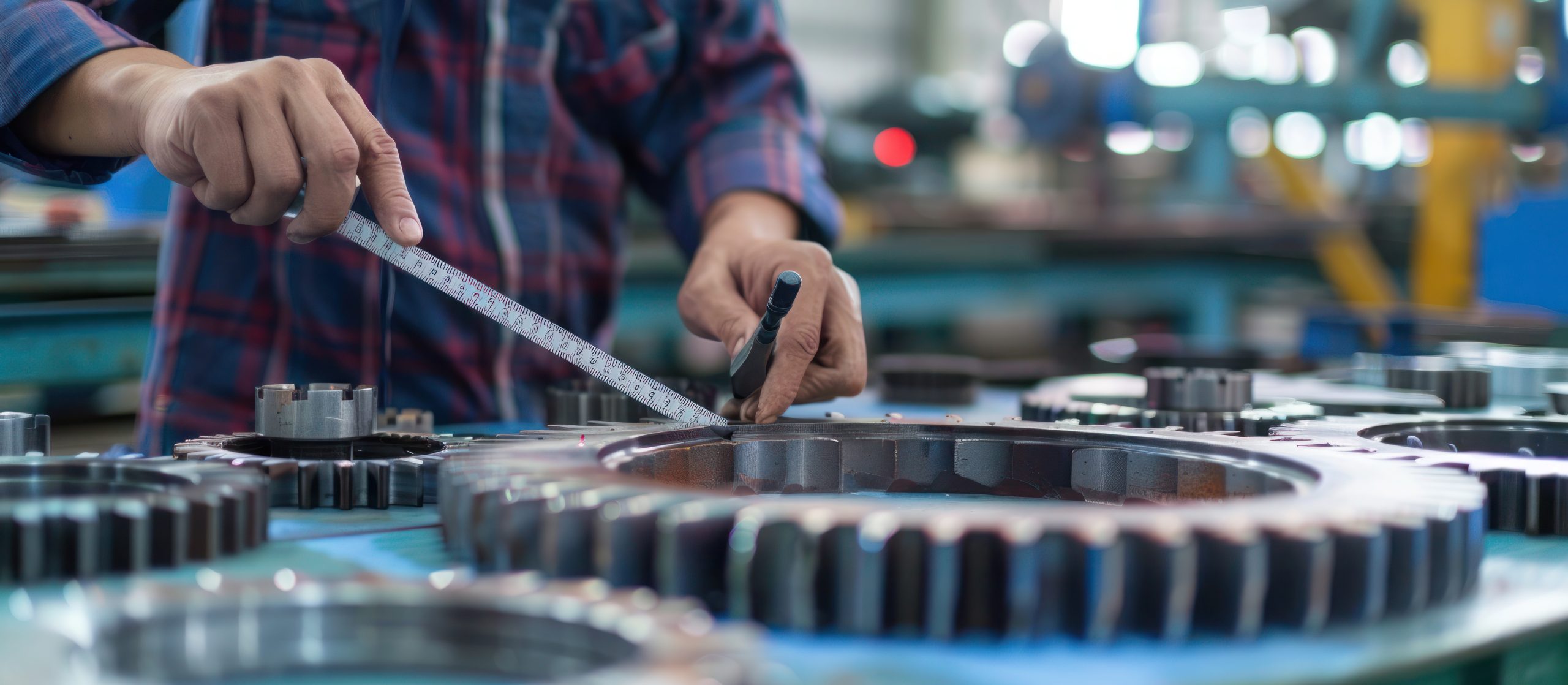 engineer-uses-caliper-draw-sizes-gears-factory-scaled