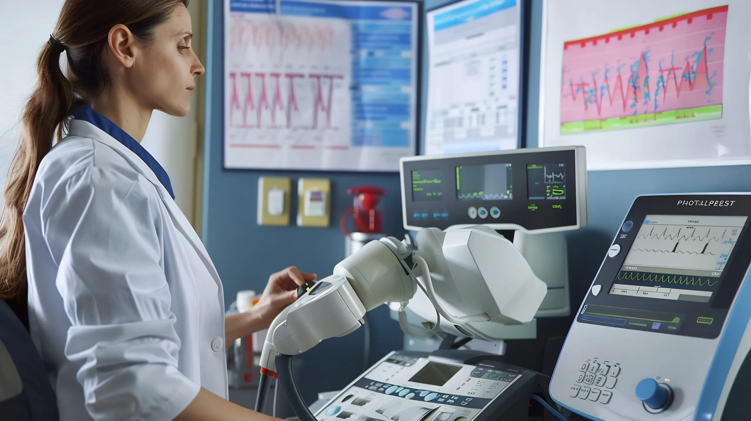 KSA Ultrasound Probes And Transducers Equipment Market Outlook 2035 female-nephrologist-using-ultrasound-machine-evaluate-kidney-health-nephrology-chart-diagnostic-scaled